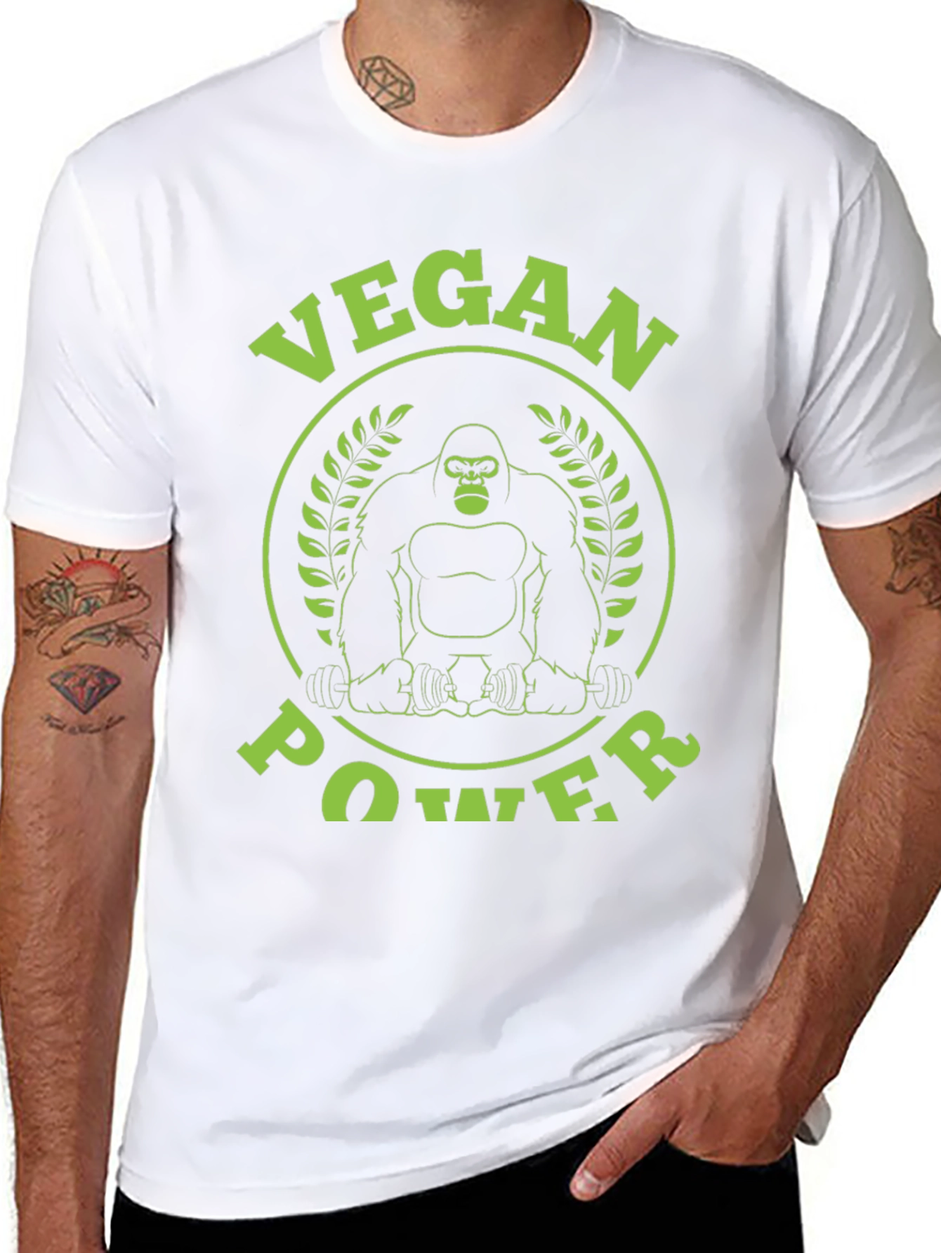 Vegan Power Gorilla Graphic T-Shirt