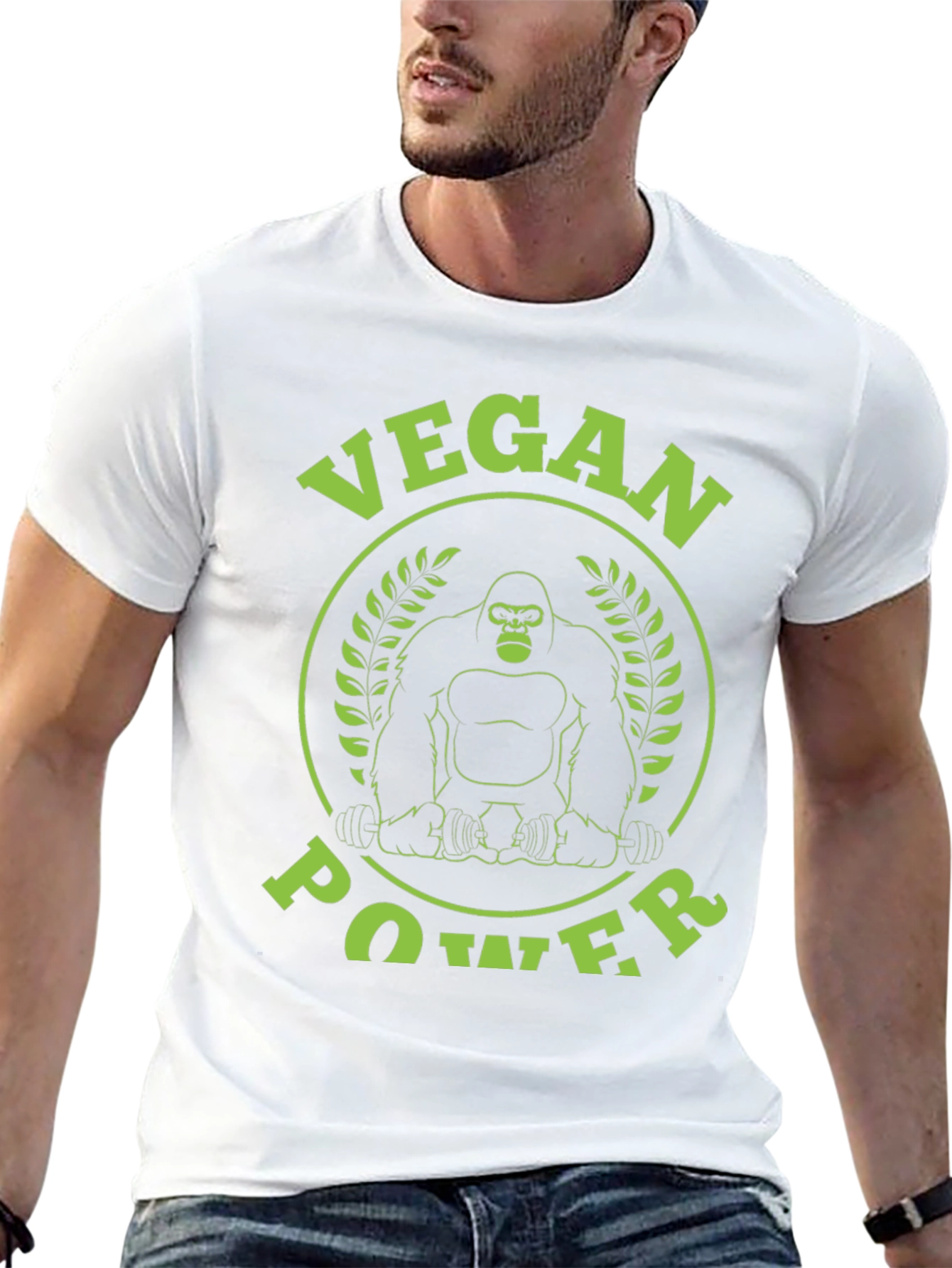 Vegan Power Gorilla Graphic T-Shirt
