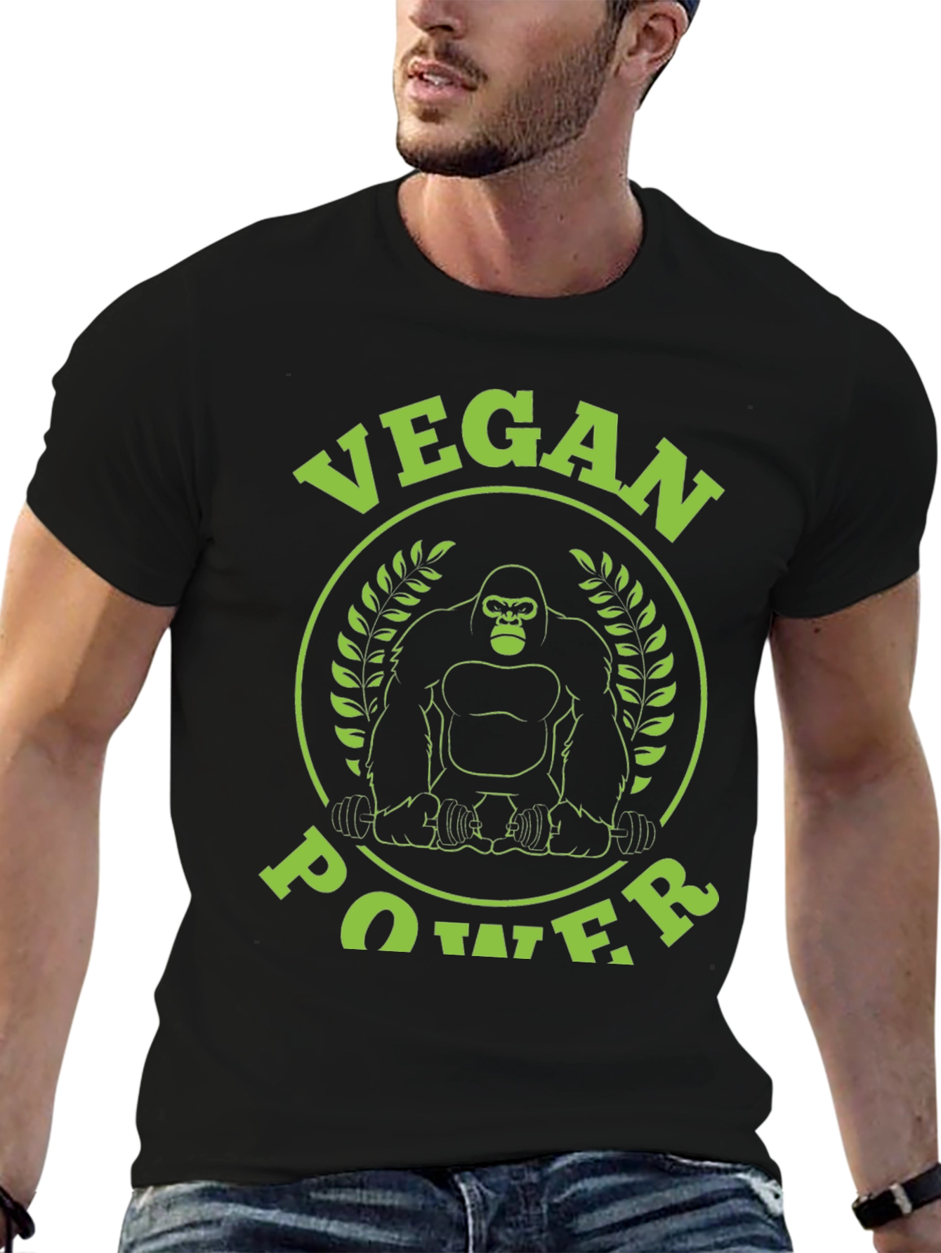Vegan Power Gorilla Graphic T-Shirt