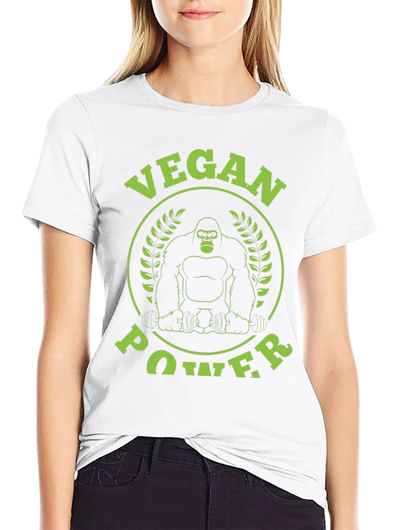Vegan Power Gorilla Graphic T-Shirt