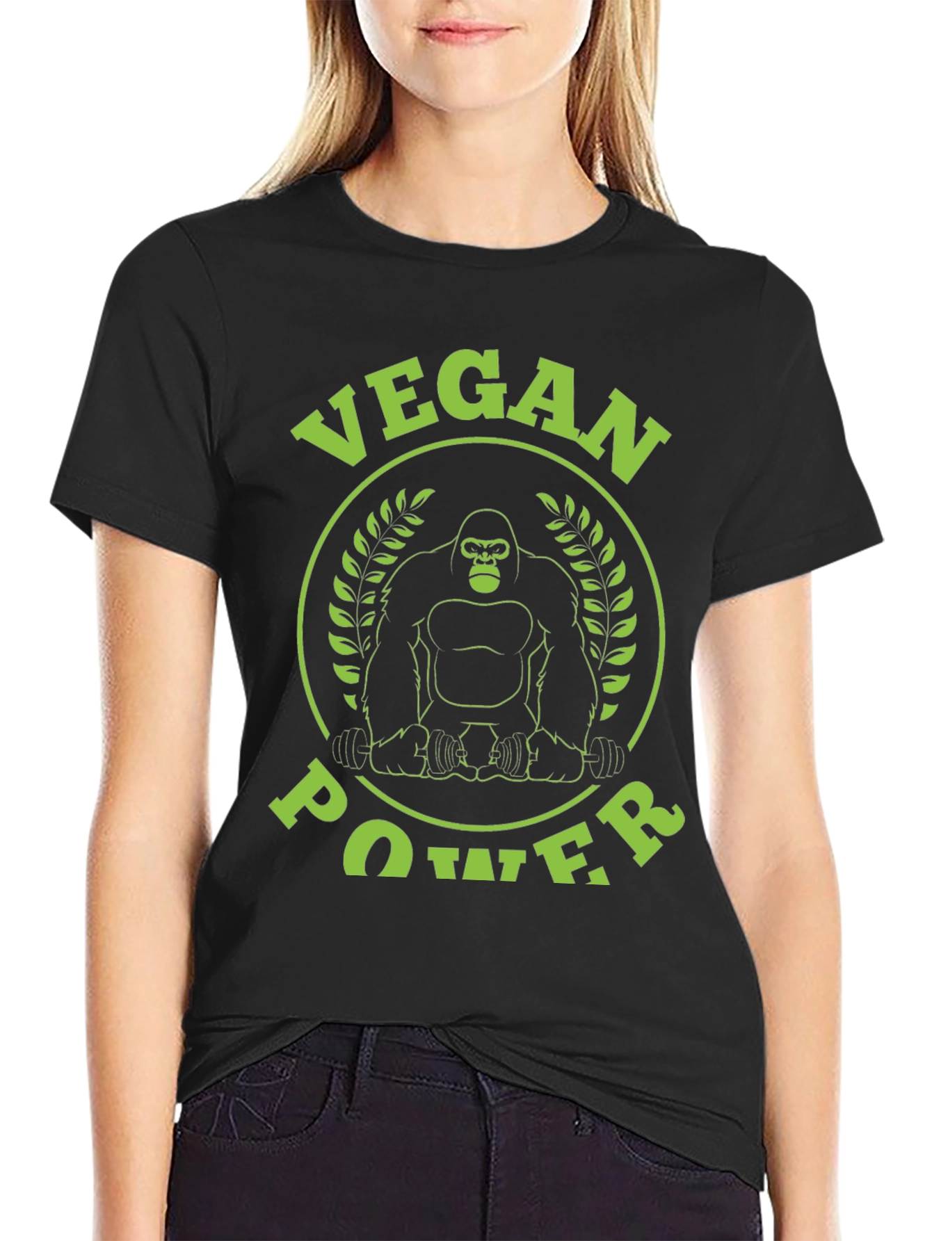 Vegan Power Gorilla Graphic T-Shirt
