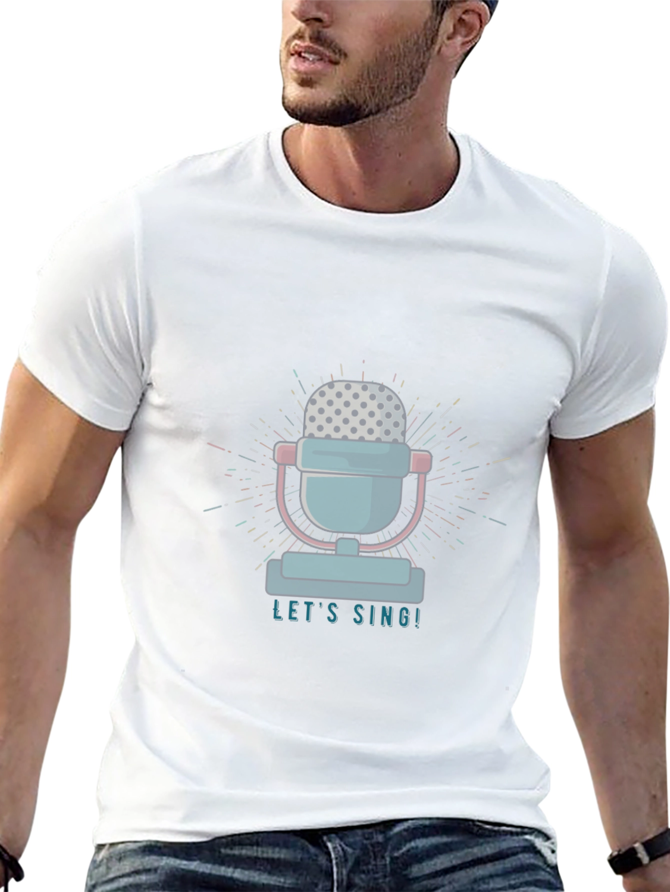 Retro Microphone T-Shirt - Lets Sing!