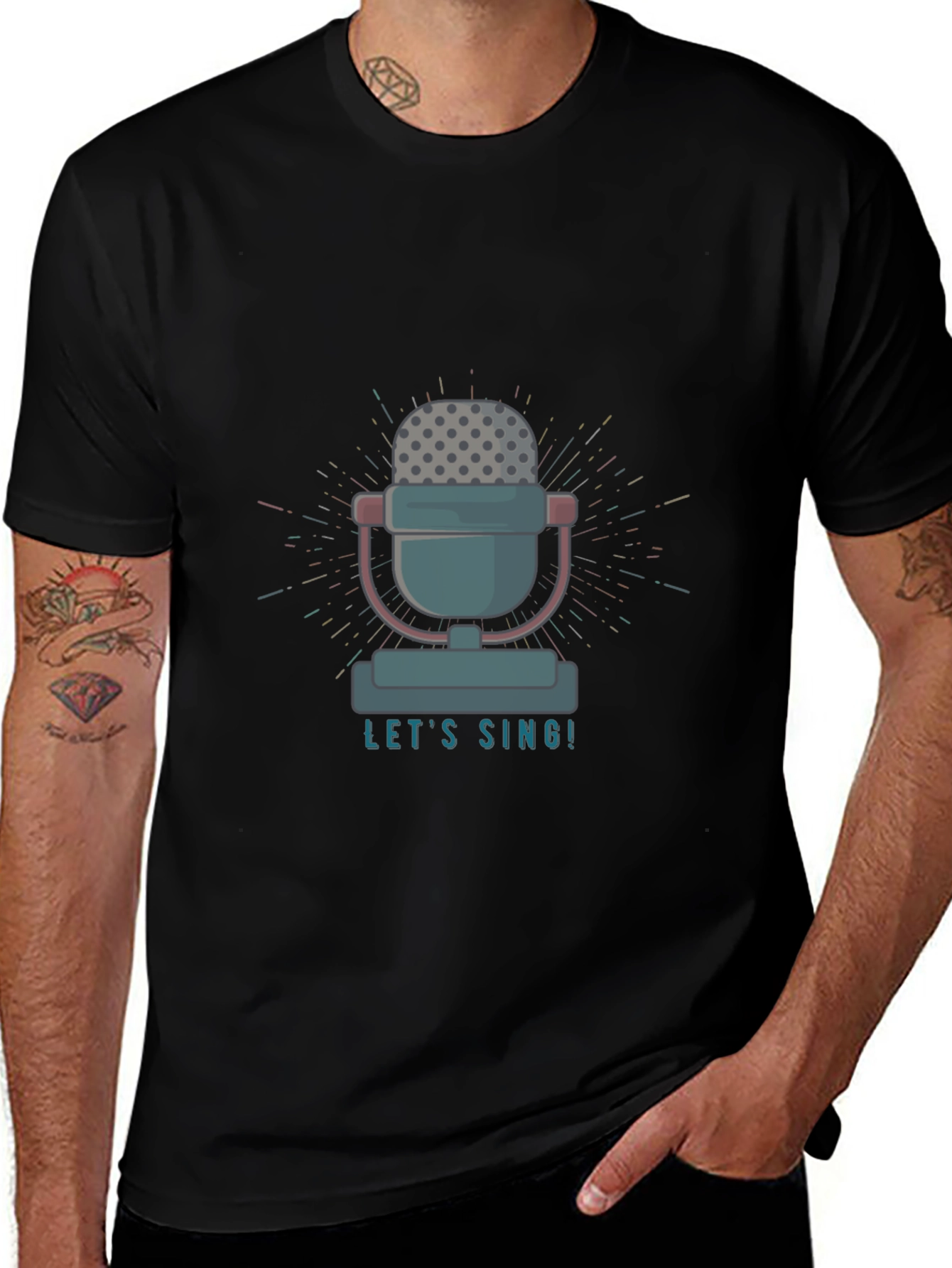 Retro Microphone T-Shirt - Lets Sing!