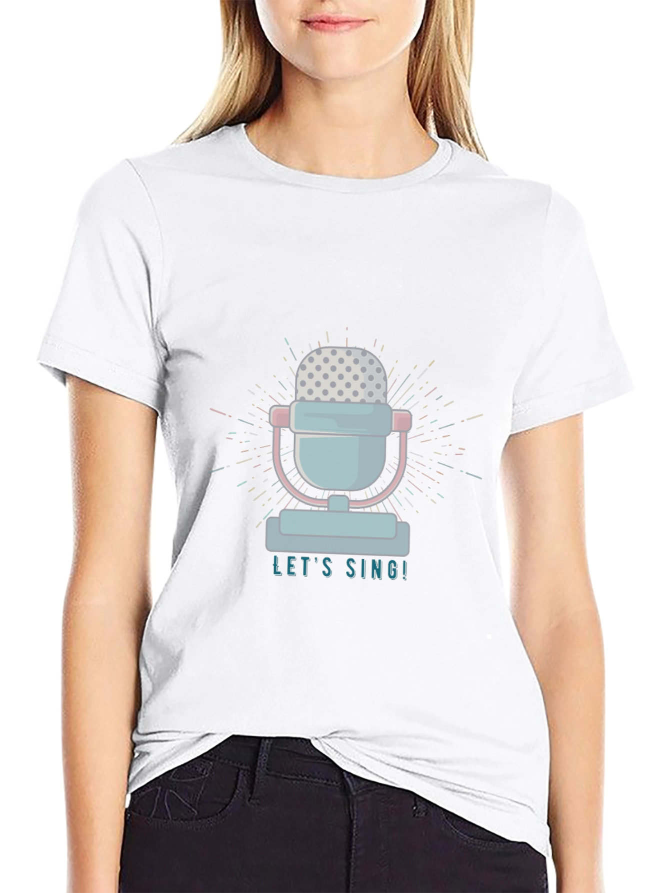 Retro Microphone T-Shirt - Lets Sing!