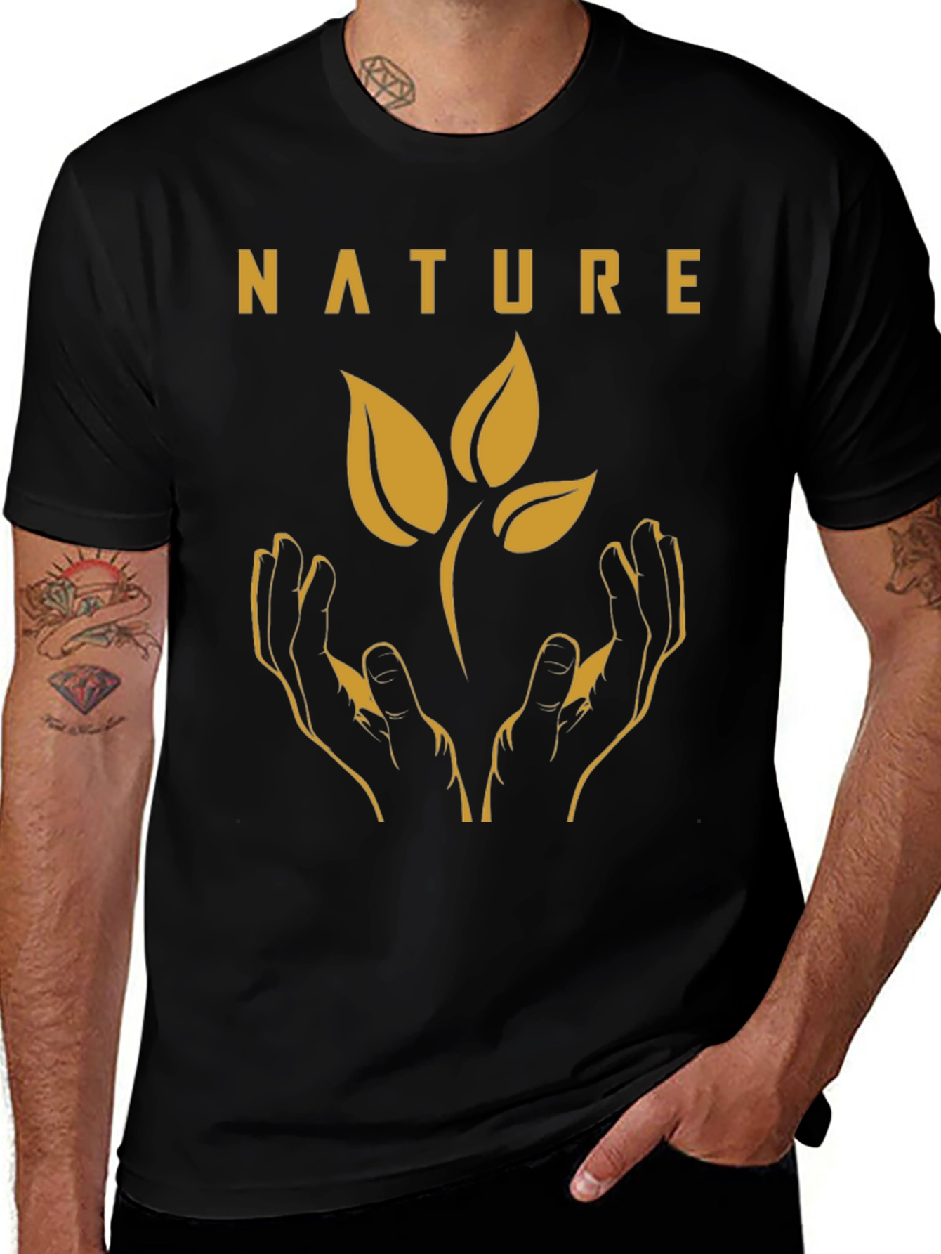Nature Hands Graphic Tee - Eco-Friendly Shirt