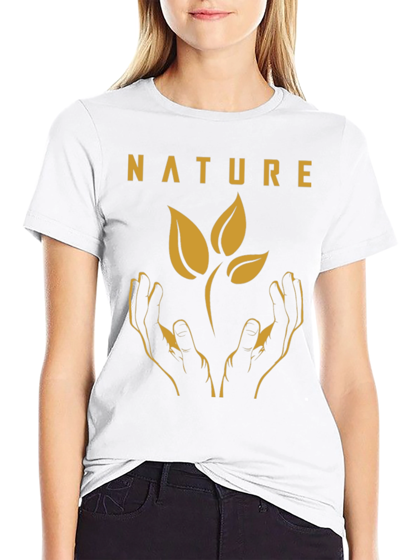 Nature Hands Graphic Tee - Eco-Friendly Shirt