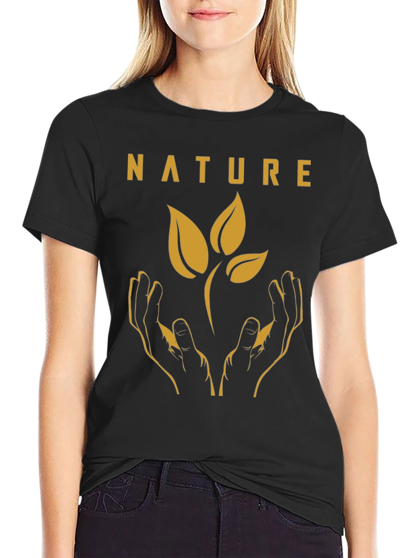 Nature Hands Graphic Tee - Eco-Friendly Shirt