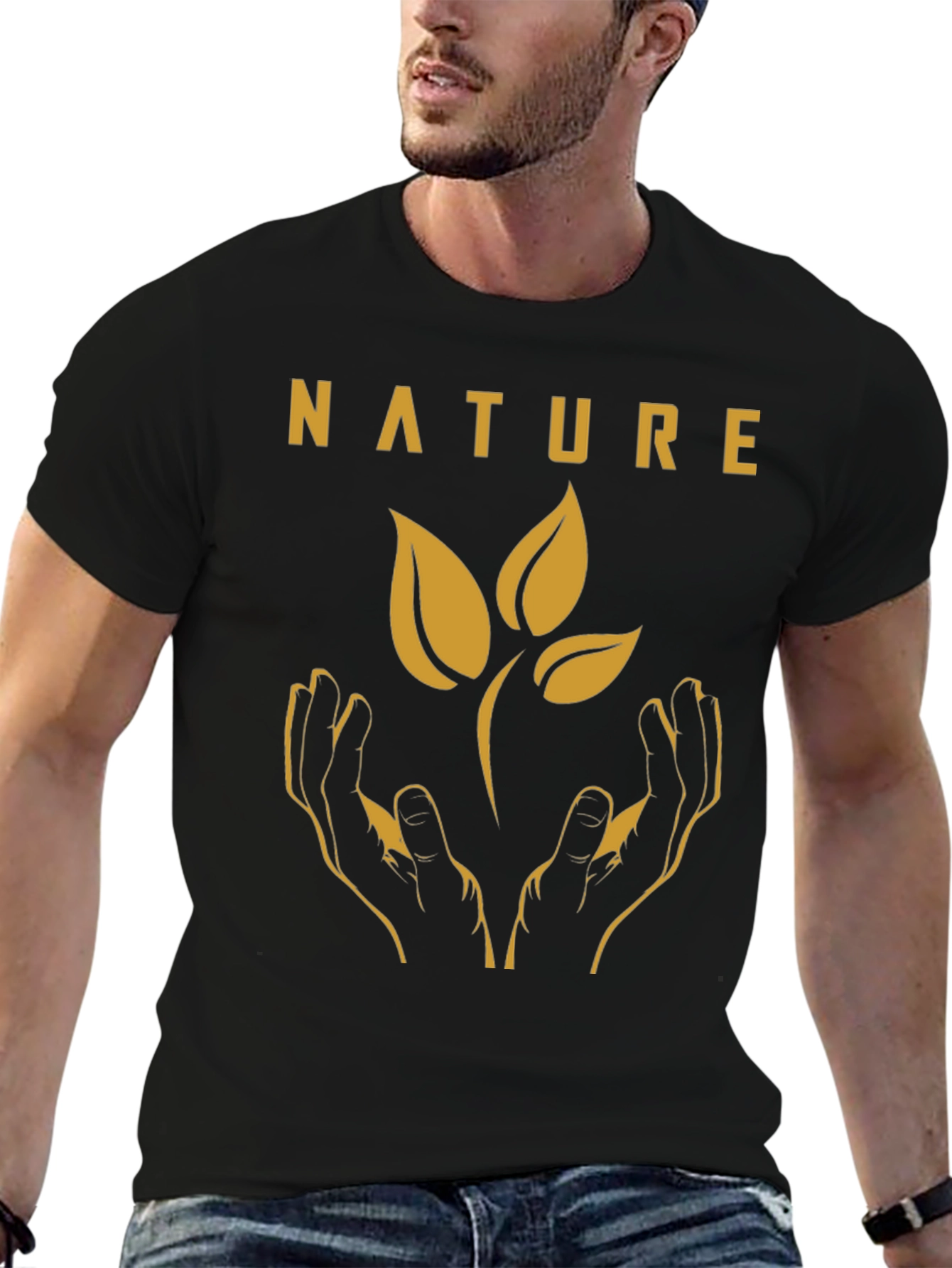 Nature Hands Graphic Tee - Eco-Friendly Shirt