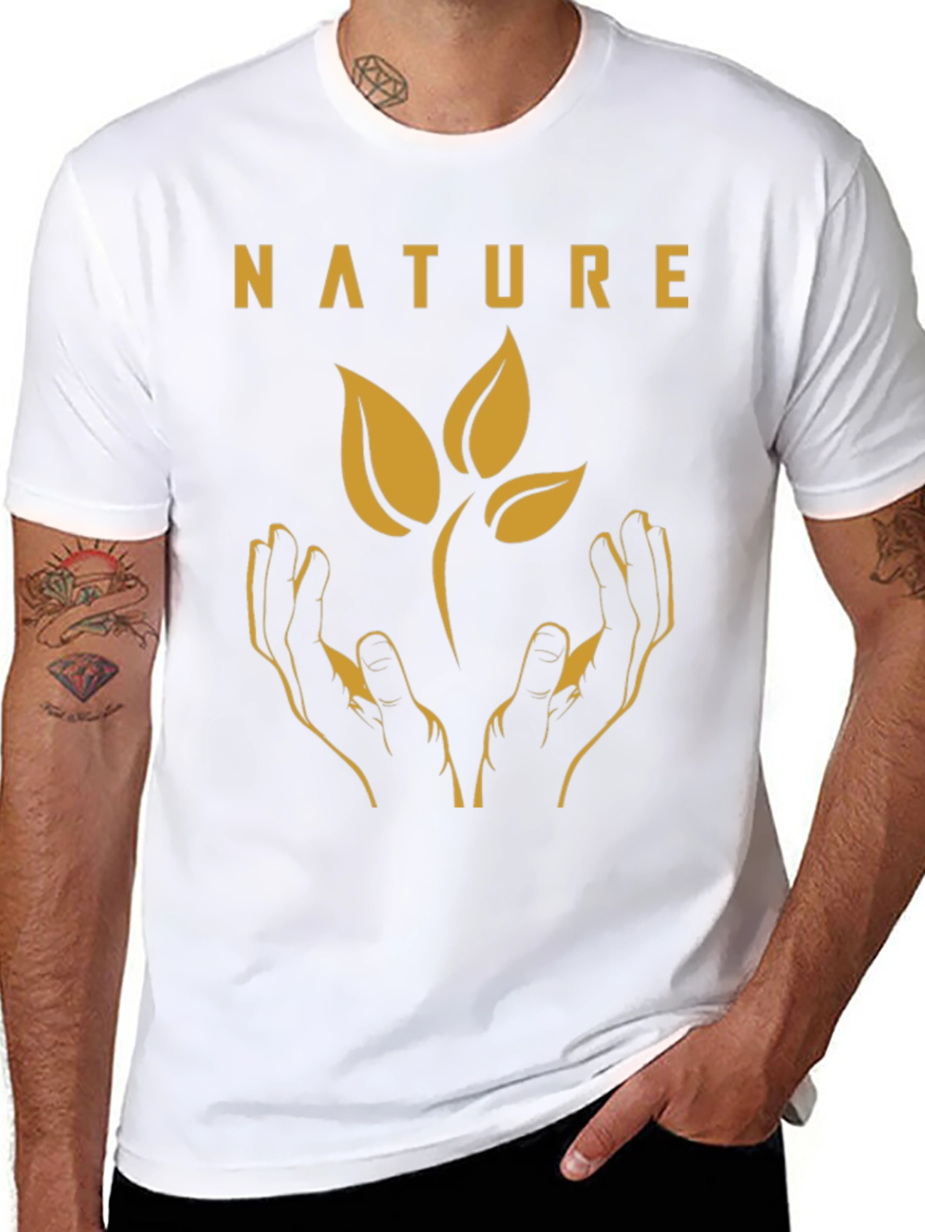 Nature Hands Graphic Tee - Eco-Friendly Shirt