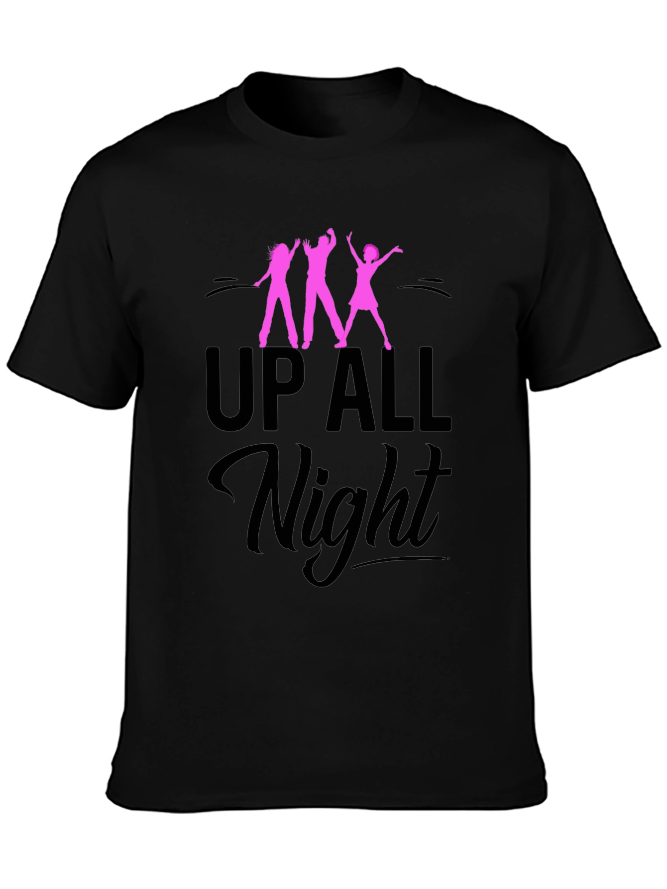Up All Night Graphic Tee - Black Unisex T-Shirt