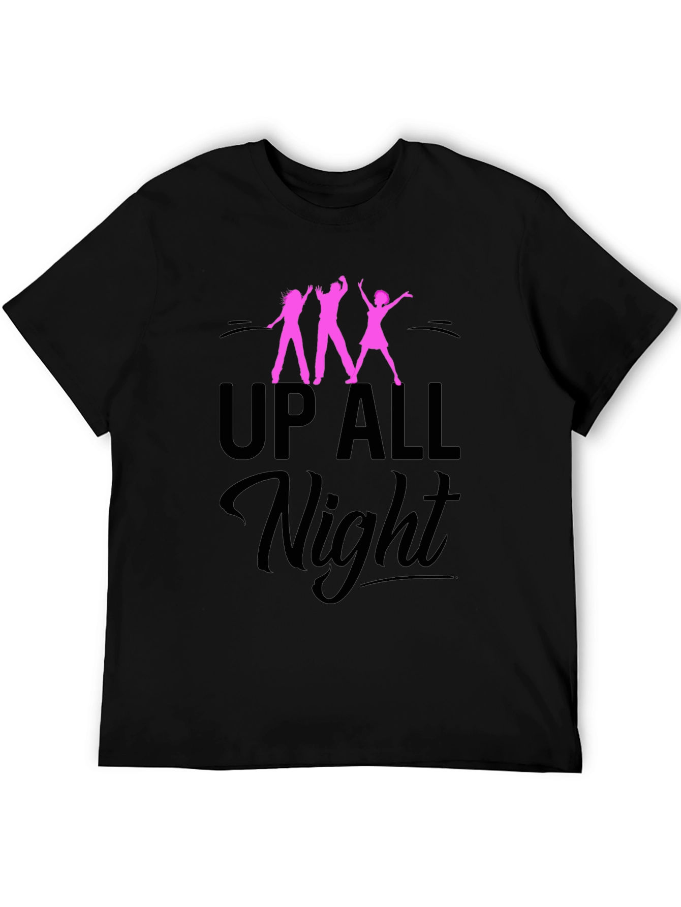 Up All Night Graphic Tee - Black Unisex T-Shirt