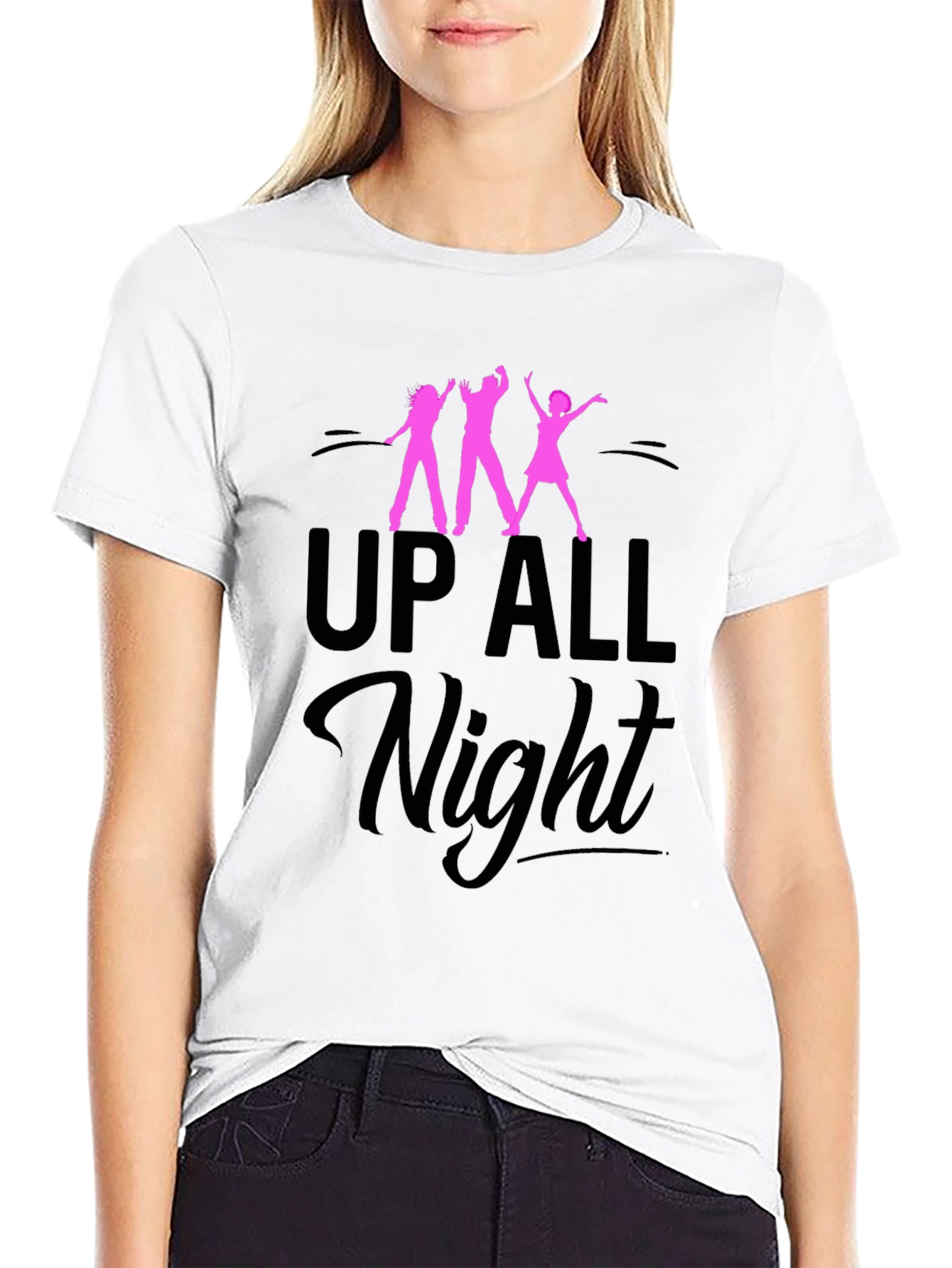 Up All Night Graphic Tee - Black Unisex T-Shirt