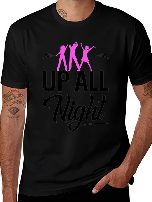 Up All Night Graphic Tee - Black Unisex T-Shirt
