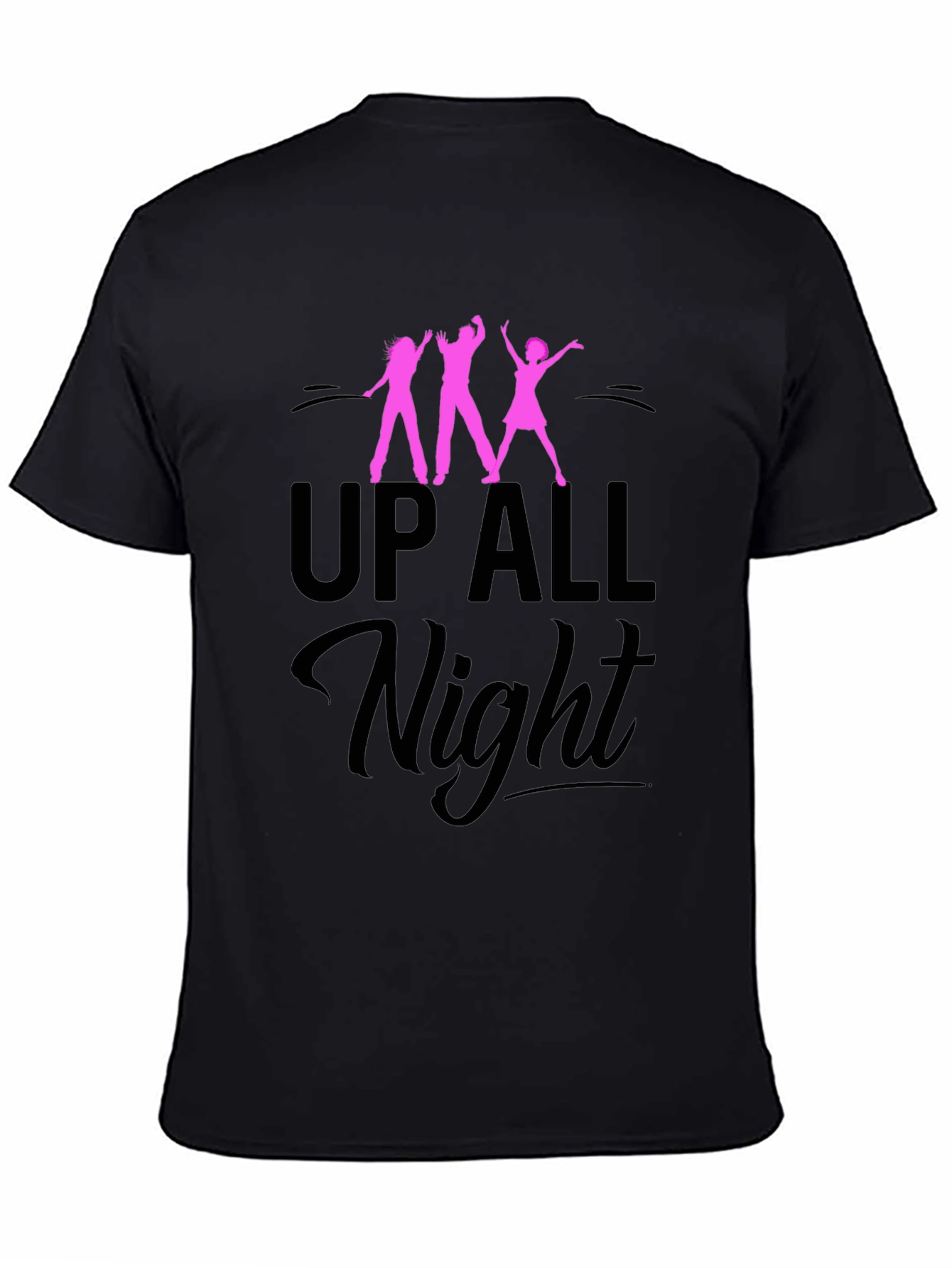 Up All Night Graphic Tee - Black Unisex T-Shirt