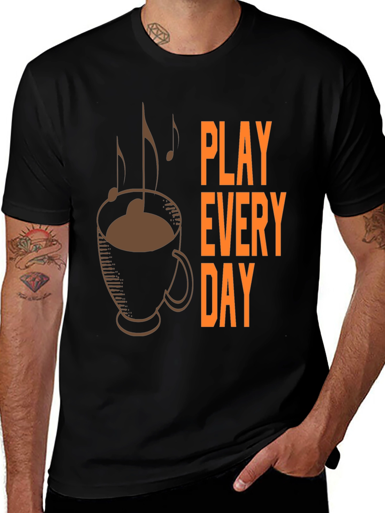 Play Every Day Coffee Music Graphic Tee