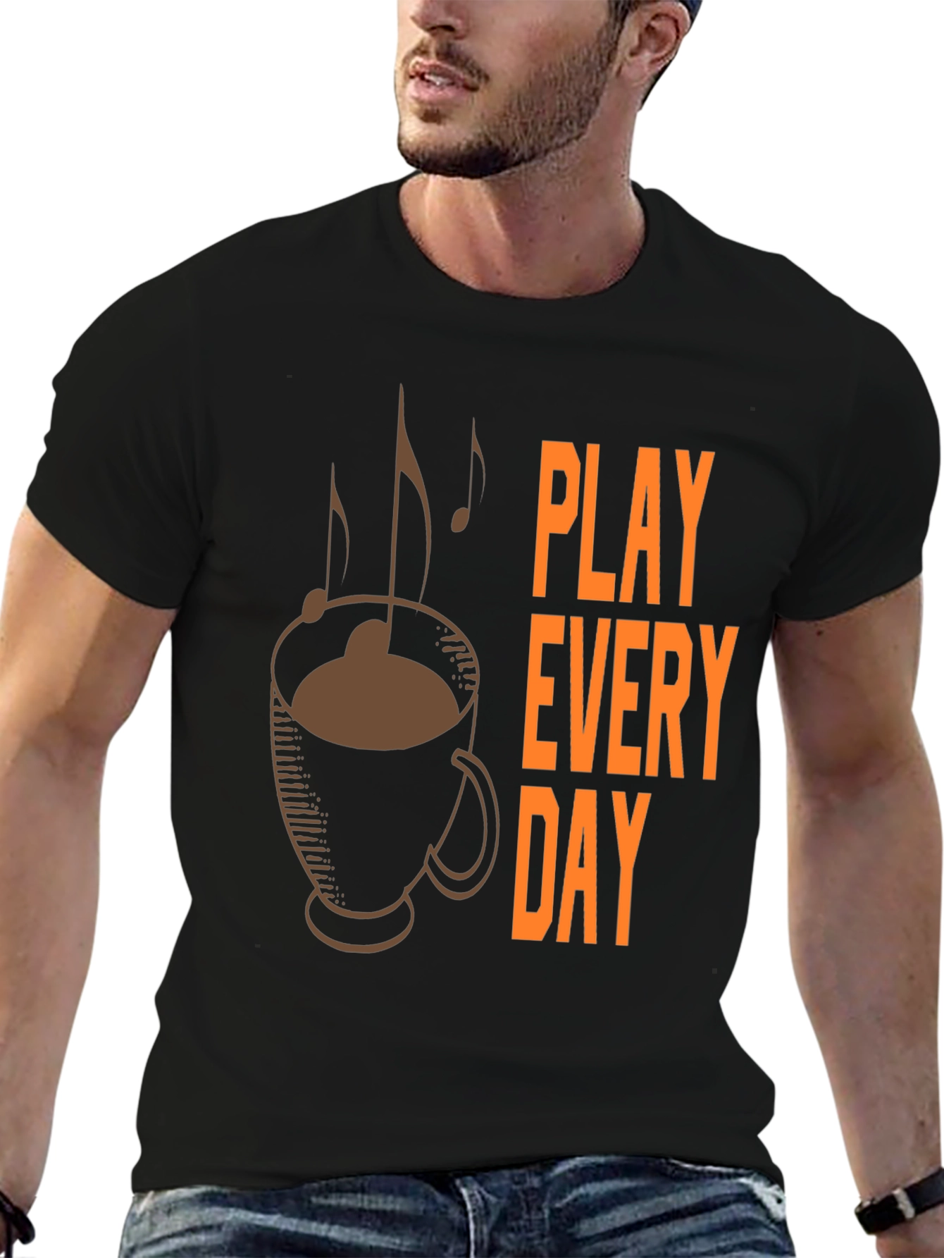 Play Every Day Coffee Music Graphic Tee