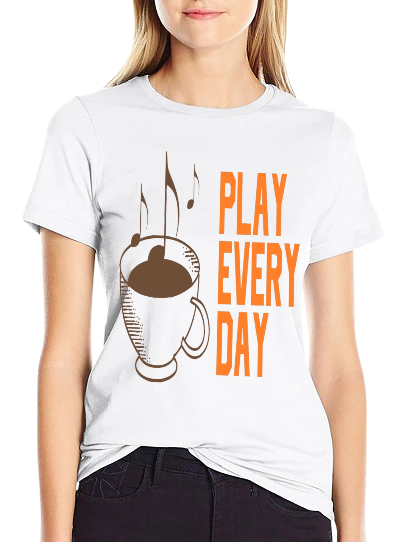 Play Every Day Coffee Music Graphic Tee