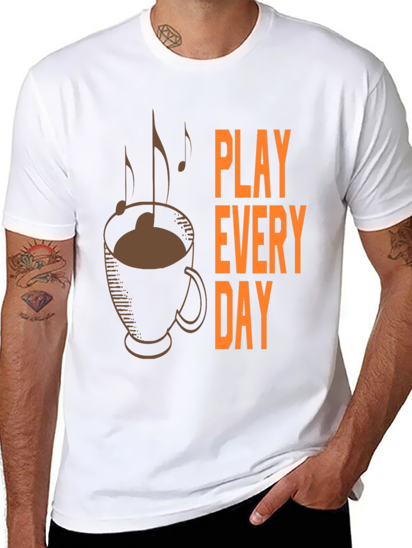 Play Every Day Coffee Music Graphic Tee