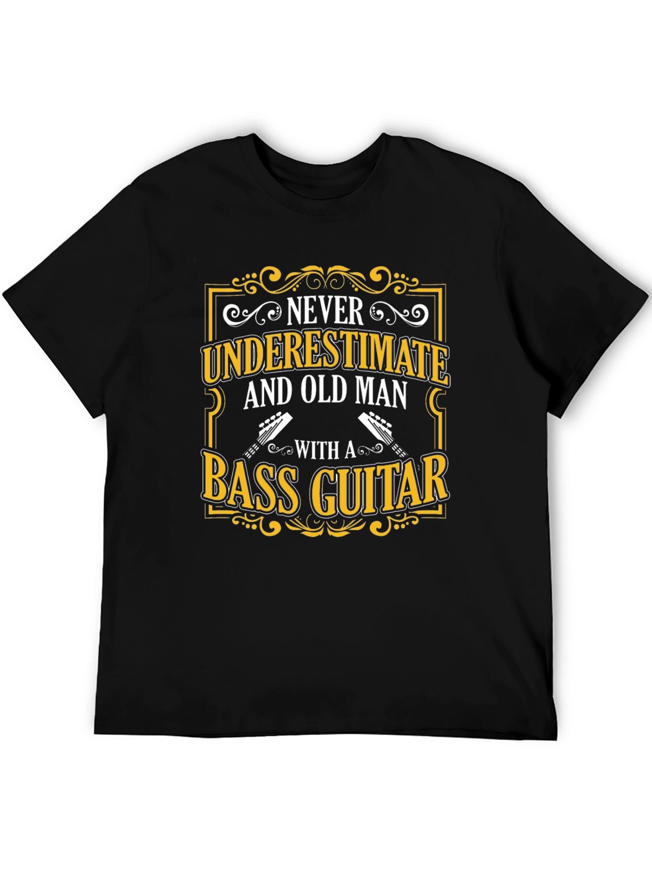 Never Underestimate Old Man Bass Guitar T-Shirt
