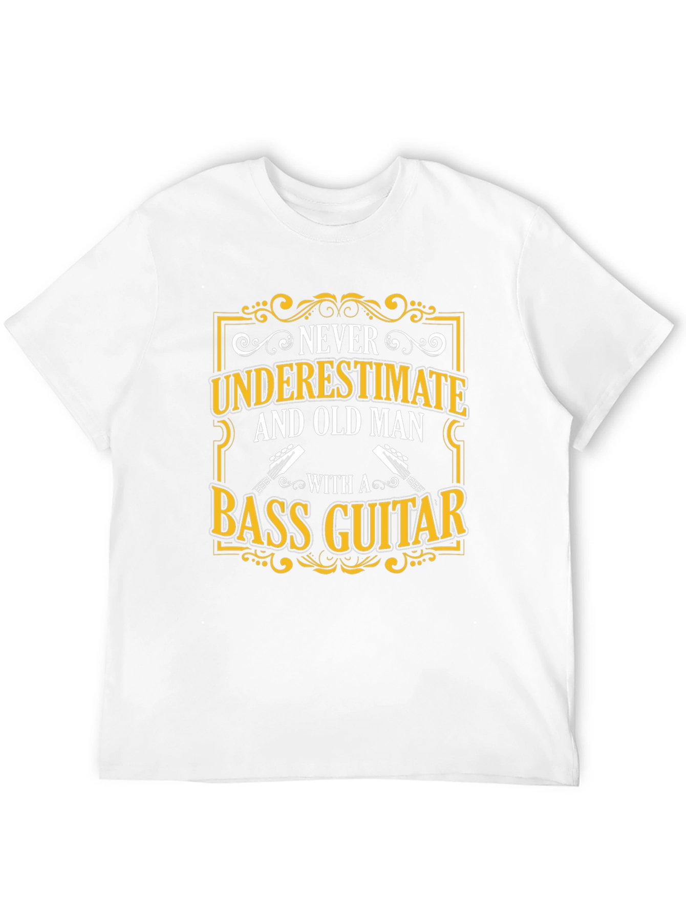 Never Underestimate Old Man Bass Guitar T-Shirt
