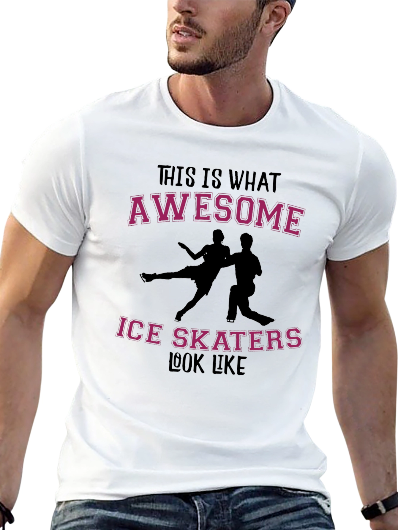 Awesome Ice Skaters Graphic Tee - Black