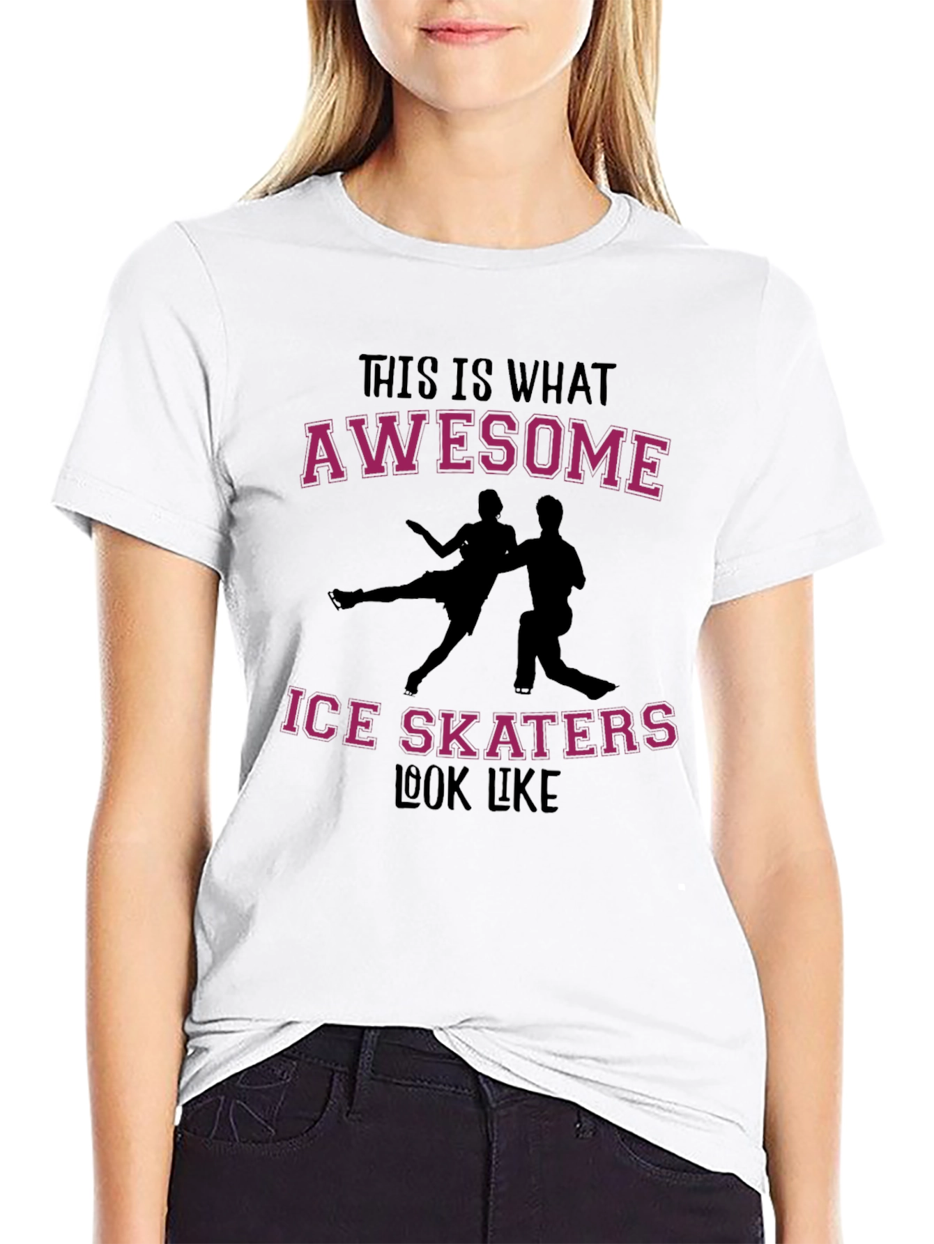 Awesome Ice Skaters Graphic Tee - Black