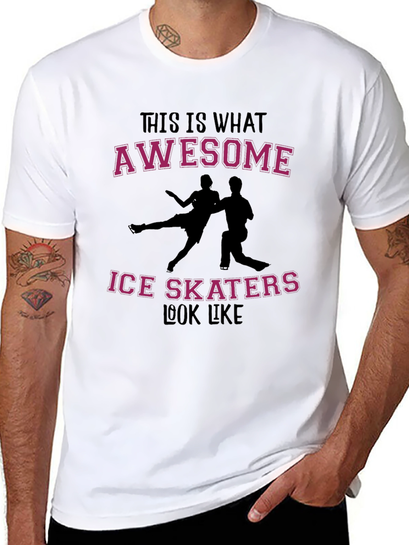 Awesome Ice Skaters Graphic Tee - Black