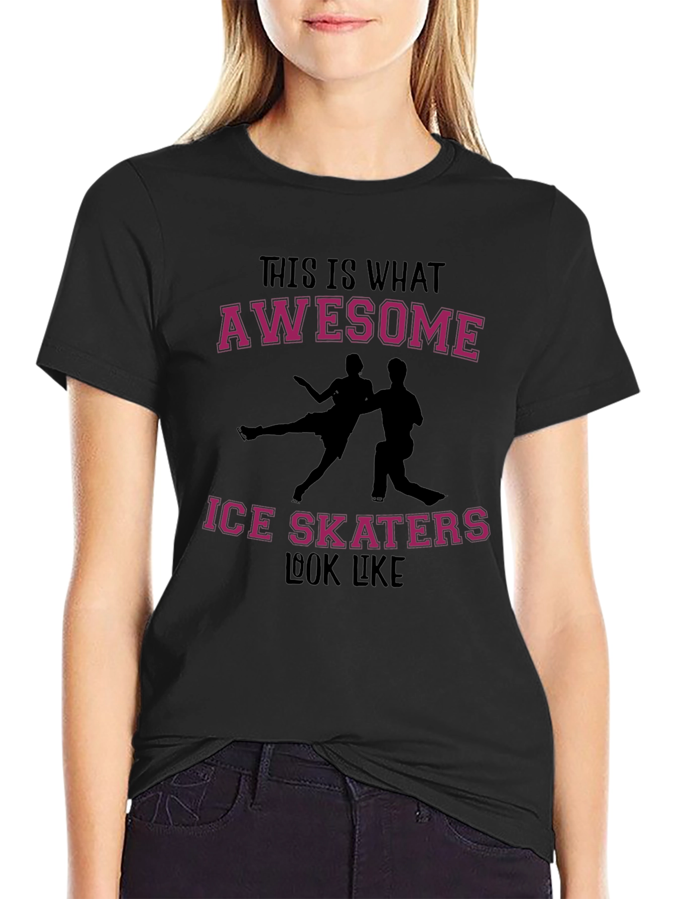 Awesome Ice Skaters Graphic Tee - Black