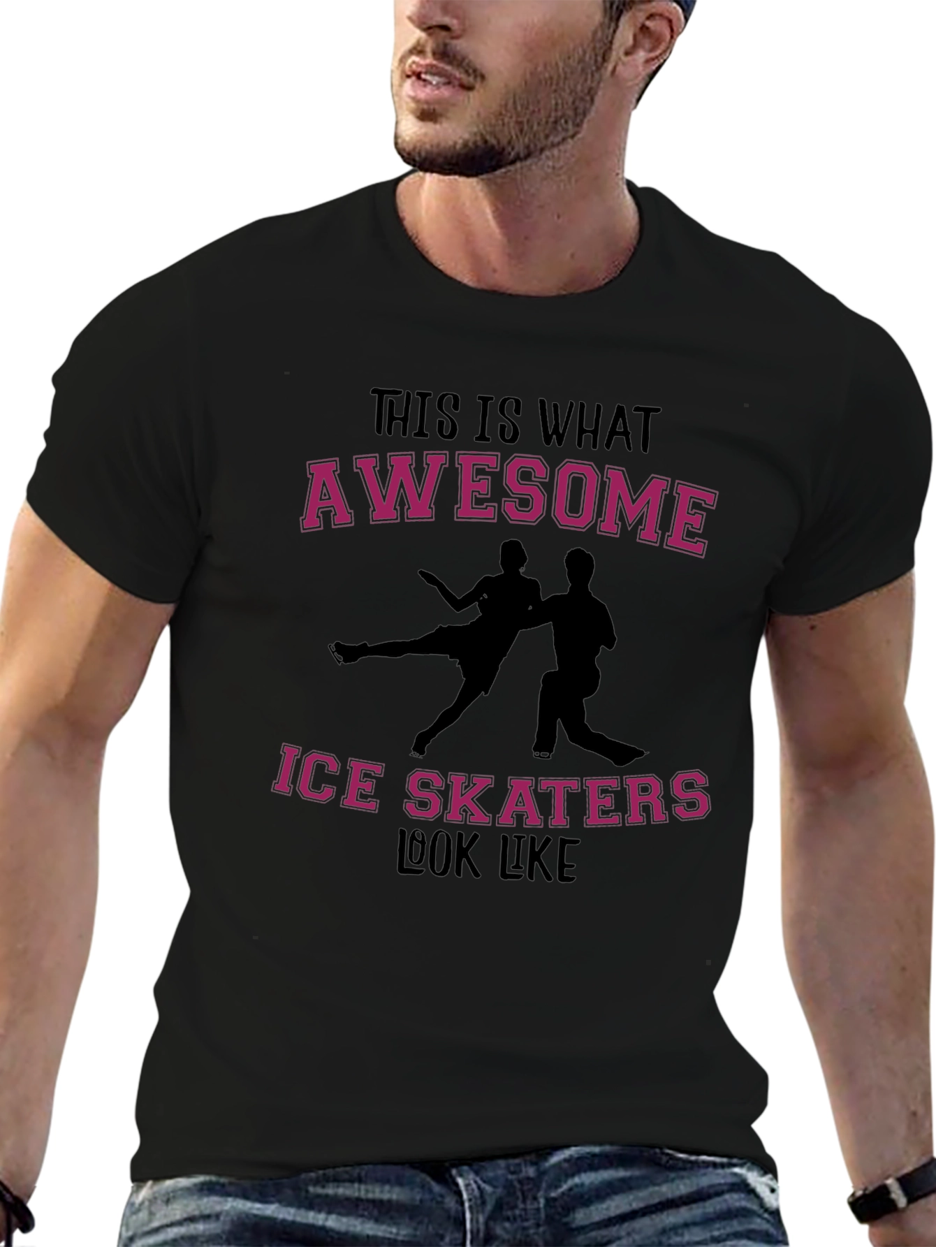 Awesome Ice Skaters Graphic Tee - Black