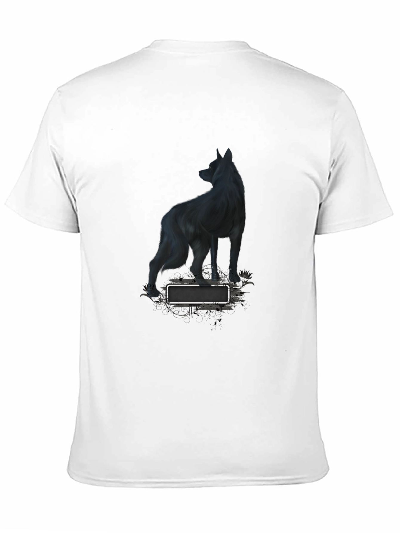 Wolf Graphic Print Black T-Shirt