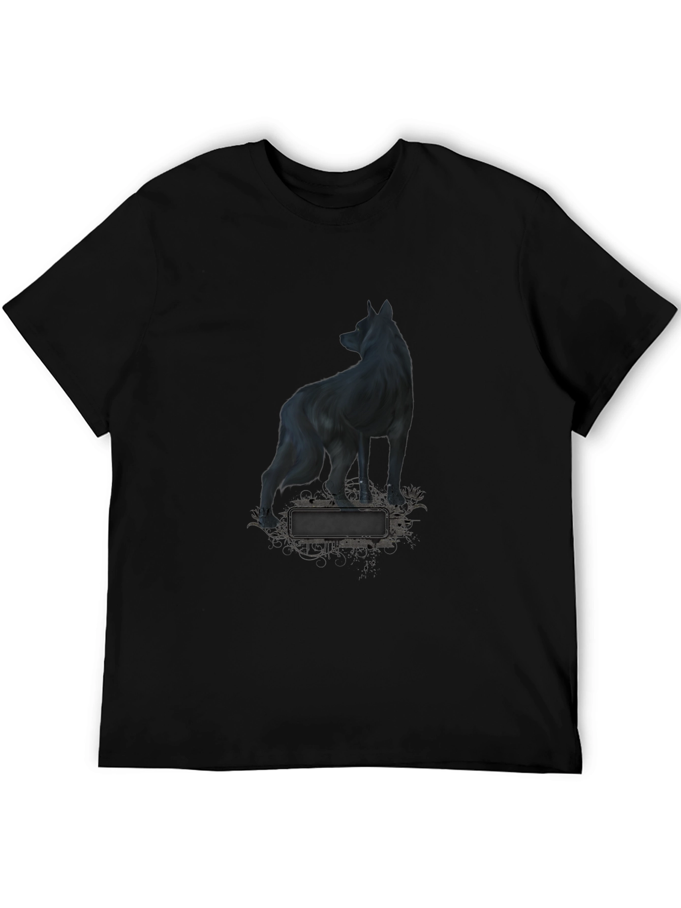 Wolf Graphic Print Black T-Shirt