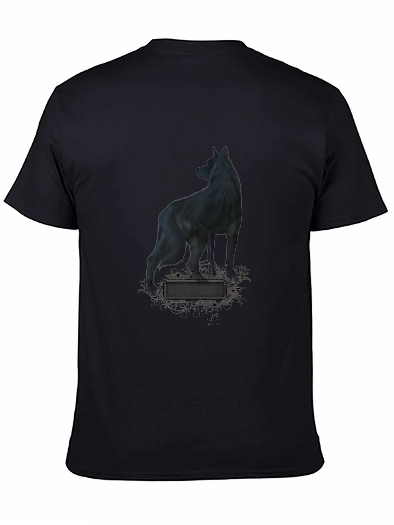 Wolf Graphic Print Black T-Shirt