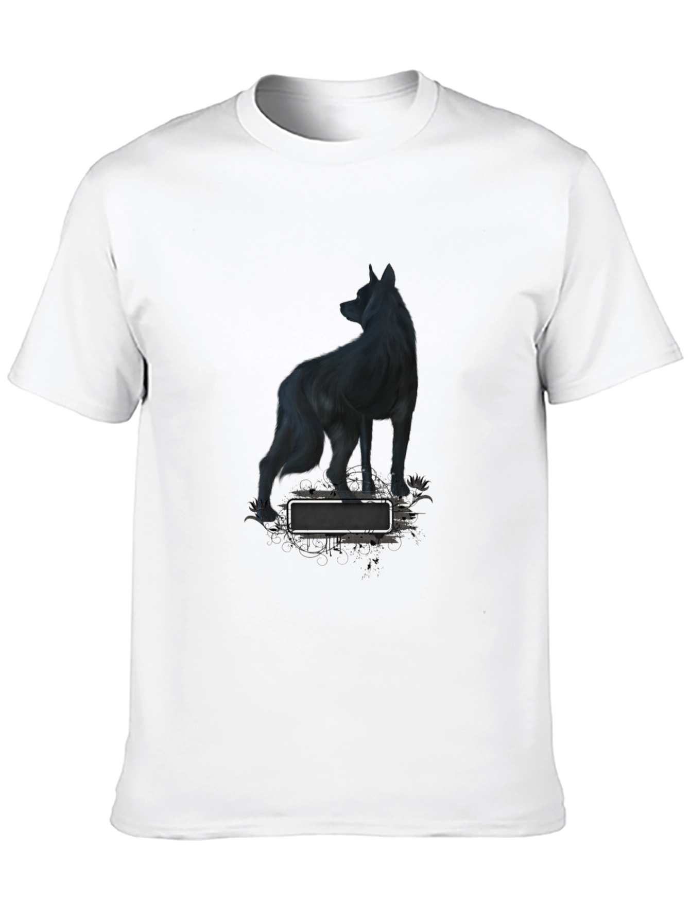 Wolf Graphic Print Black T-Shirt