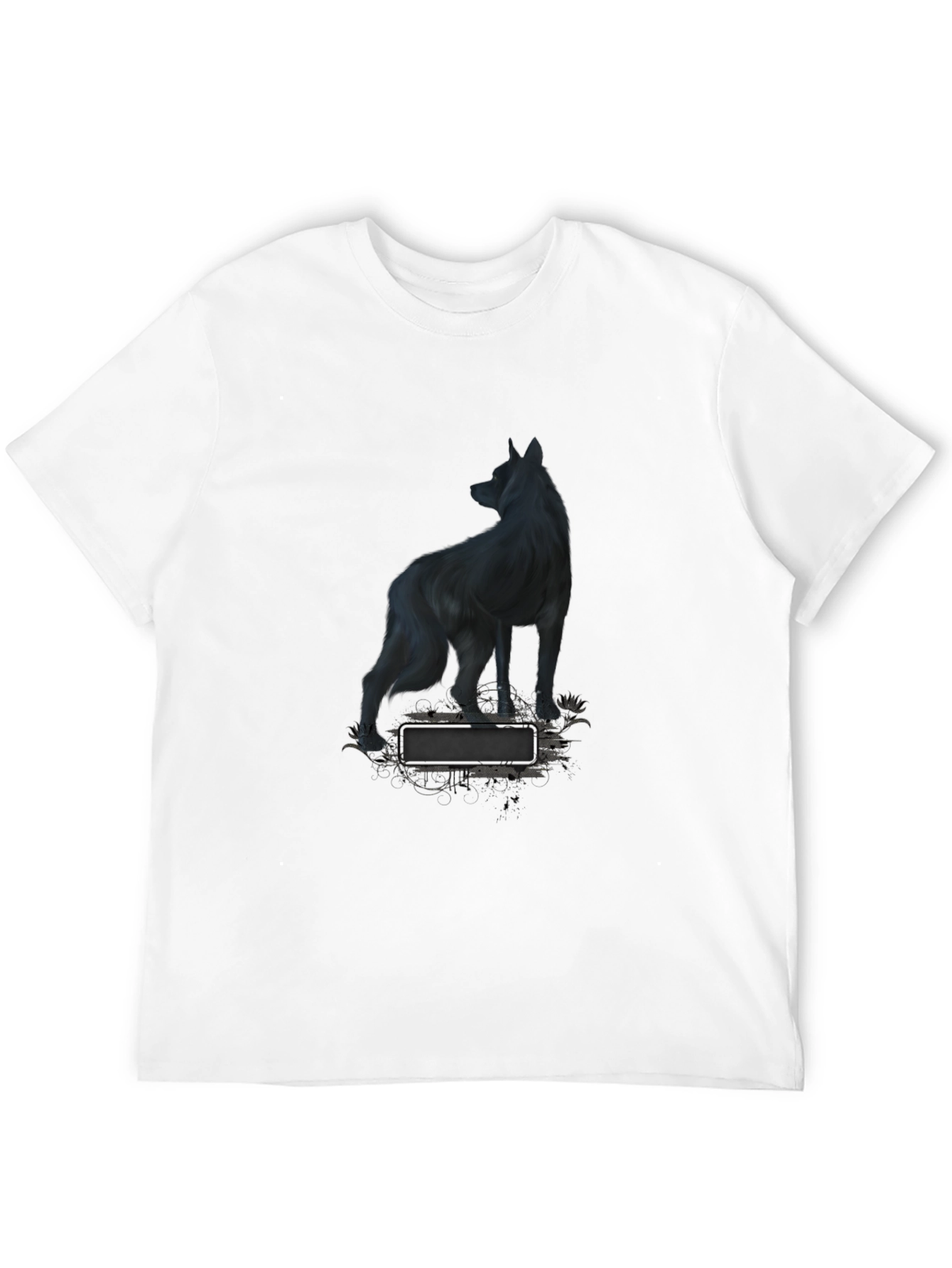 Wolf Graphic Print Black T-Shirt
