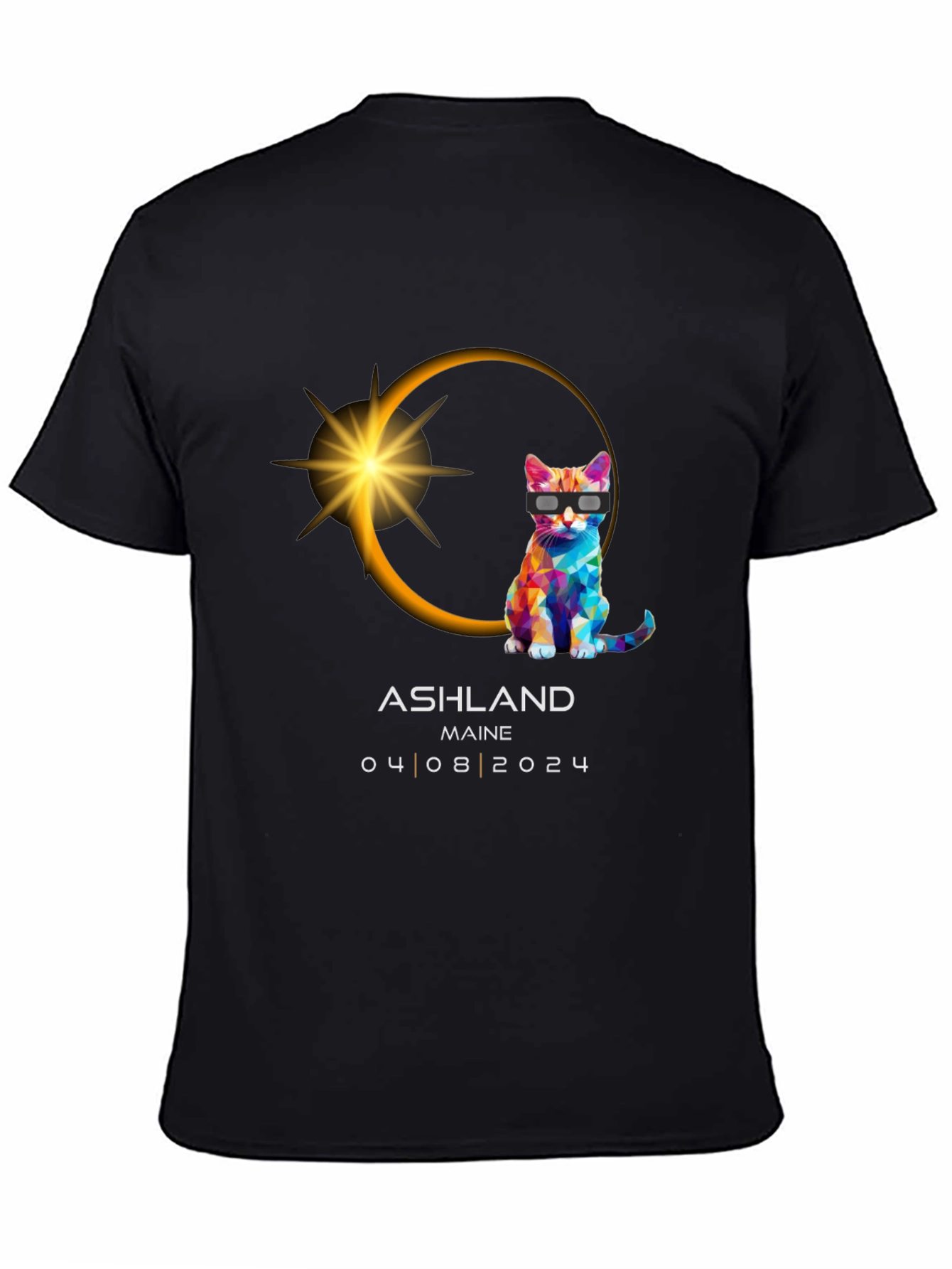 Ashland Maine Eclipse Cat T-Shirt - 04/08/2024