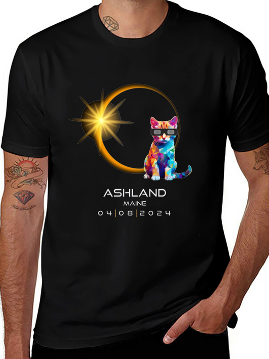 Ashland Maine Eclipse Cat T-Shirt - 04/08/2024