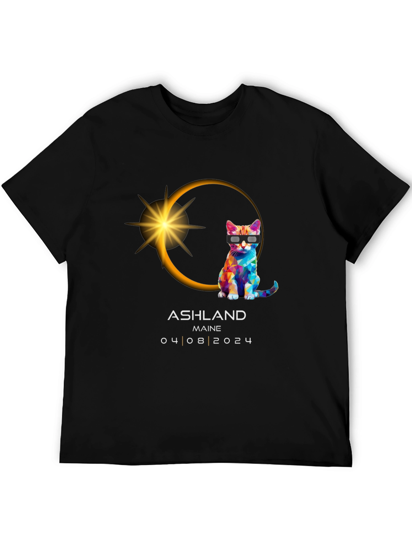 Ashland Maine Eclipse Cat T-Shirt - 04/08/2024