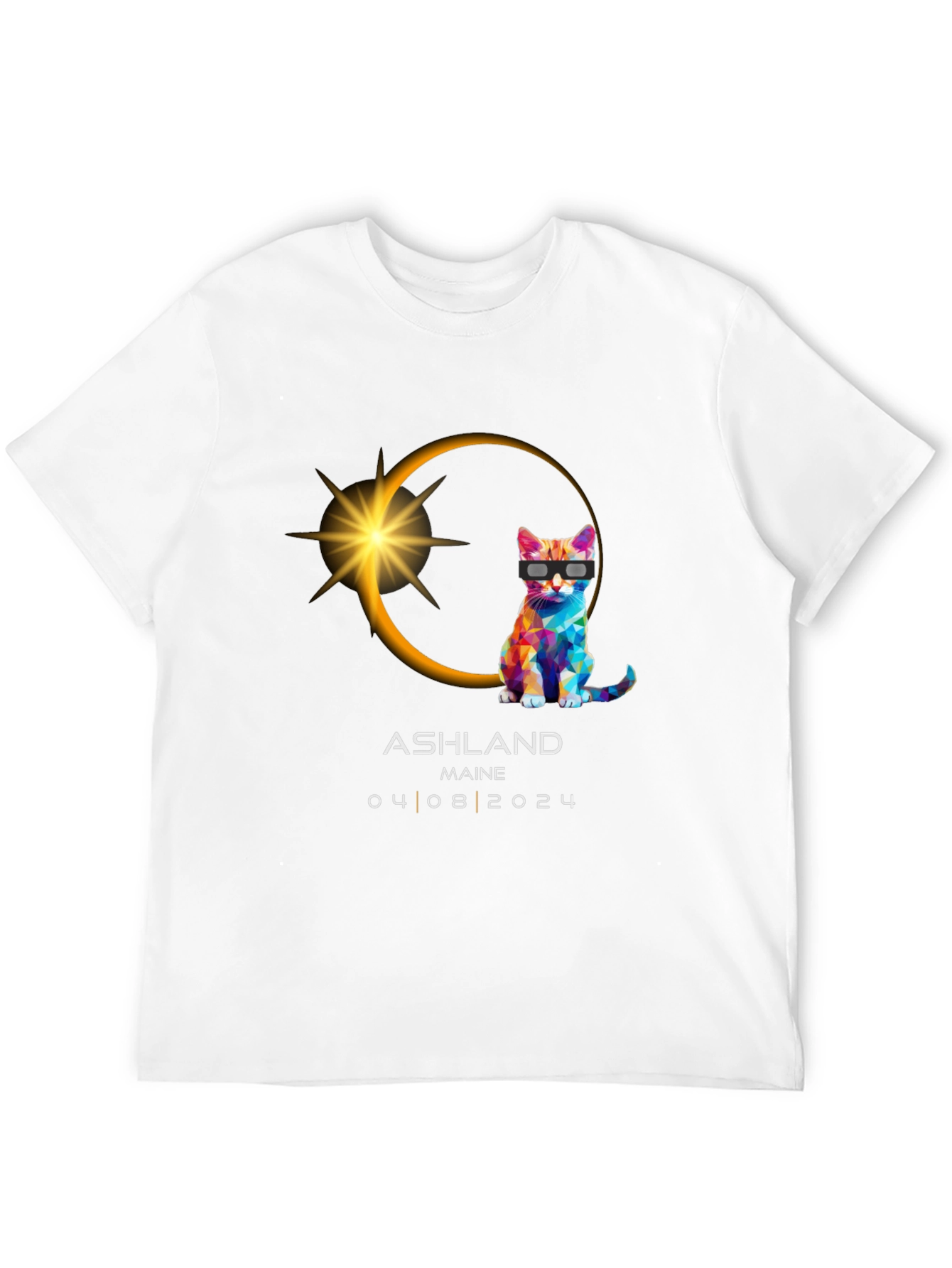 Ashland Maine Eclipse Cat T-Shirt - 04/08/2024