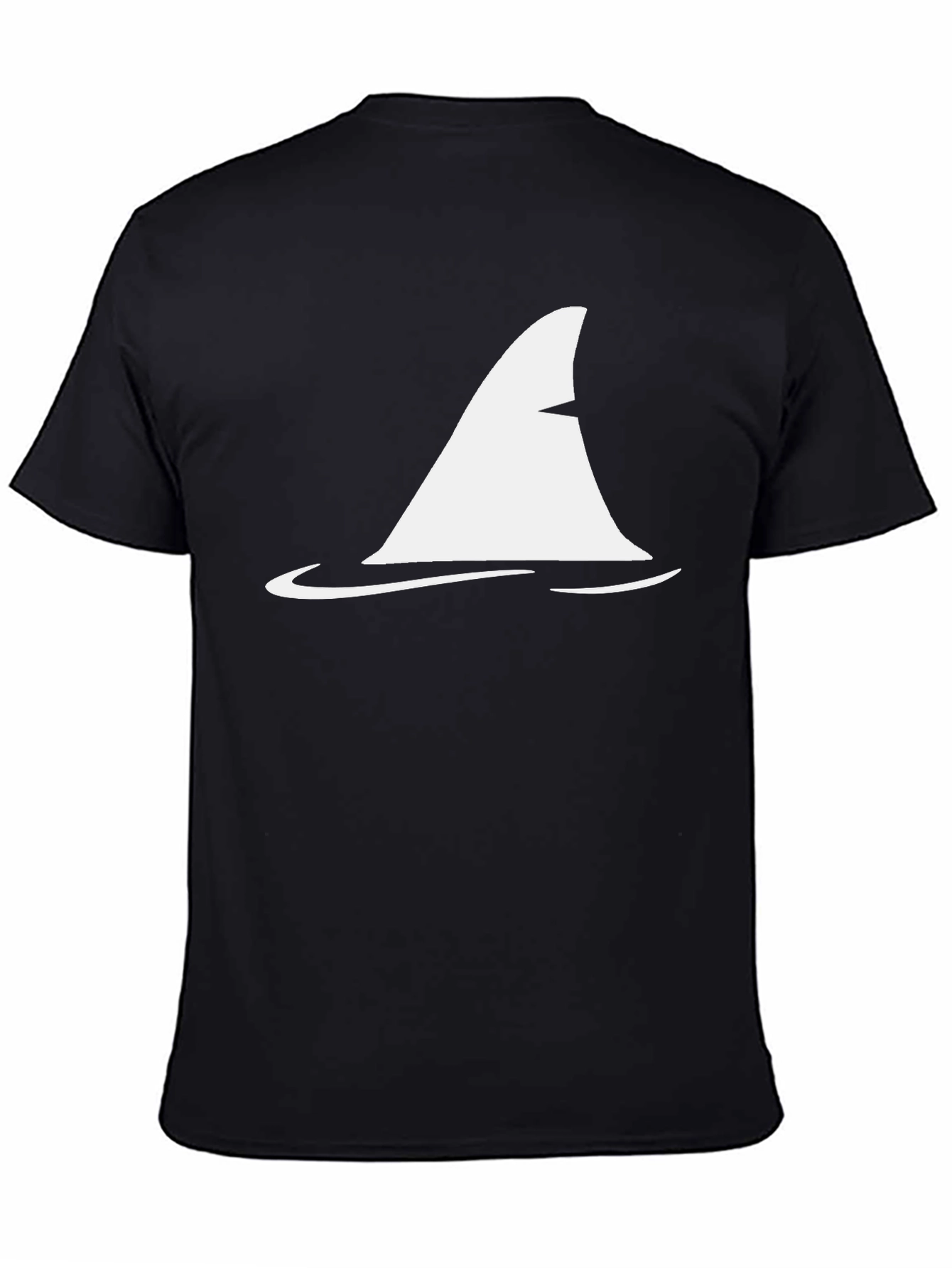 Shark Fin Graphic Tee - Classic Black Cotton