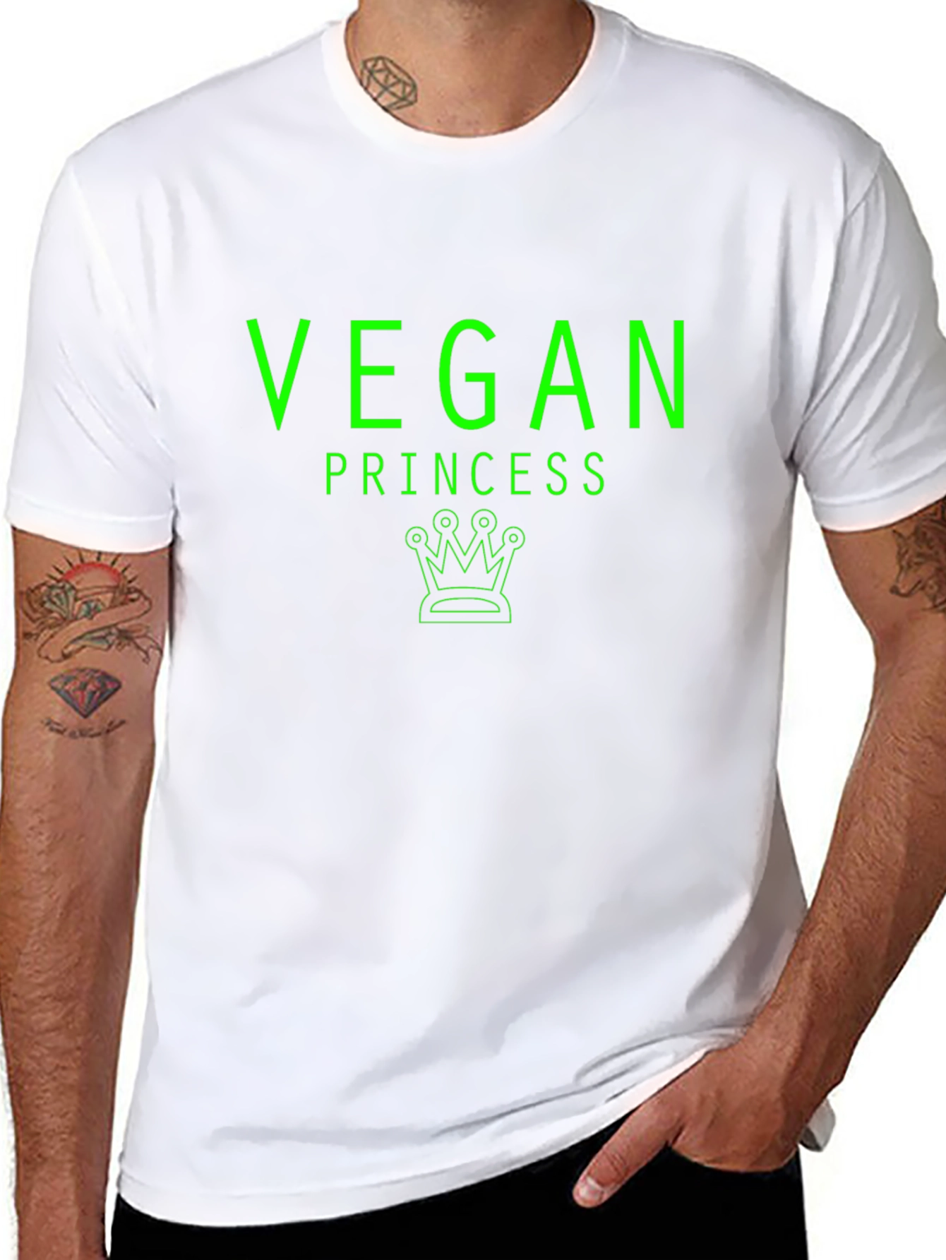 Vegan Princess T-Shirt - Green Graphic Tee