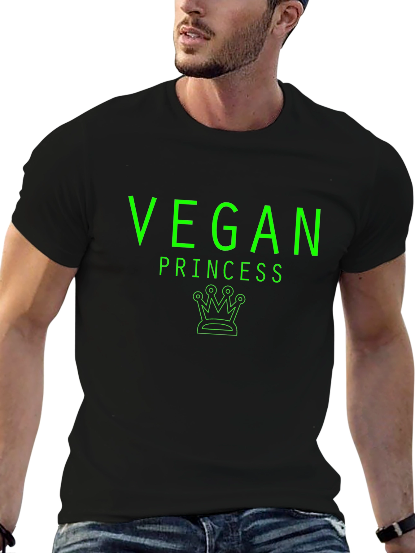 Vegan Princess T-Shirt - Green Graphic Tee