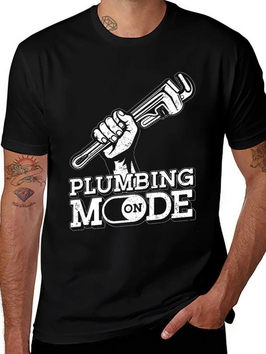 Plumbing Mode On T-Shirt - Black