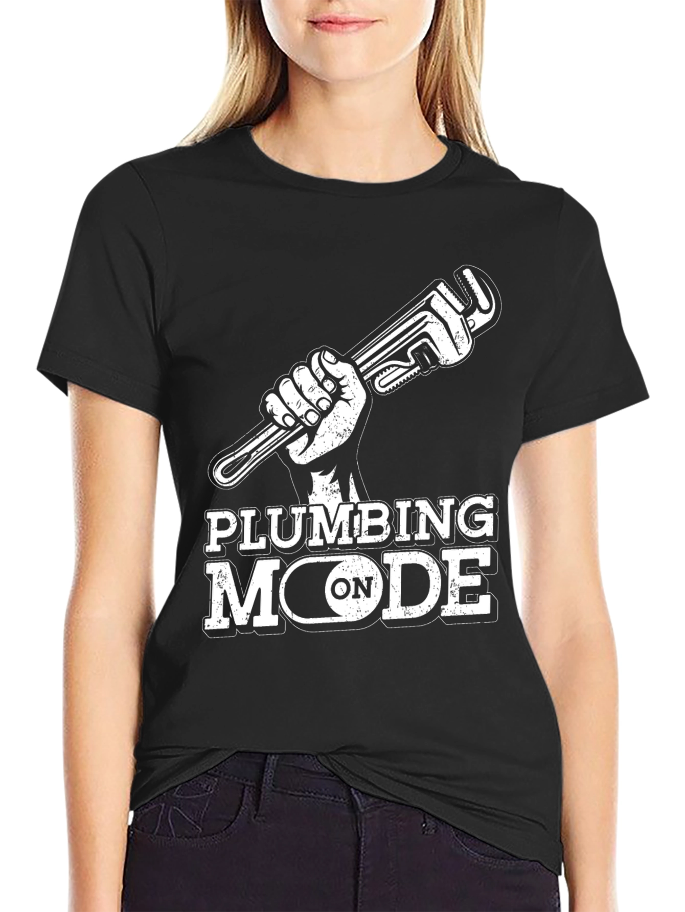 Plumbing Mode On T-Shirt - Black