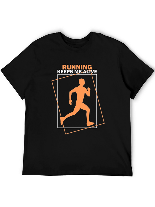 Running Keeps Me Alive Black Graphic Tee