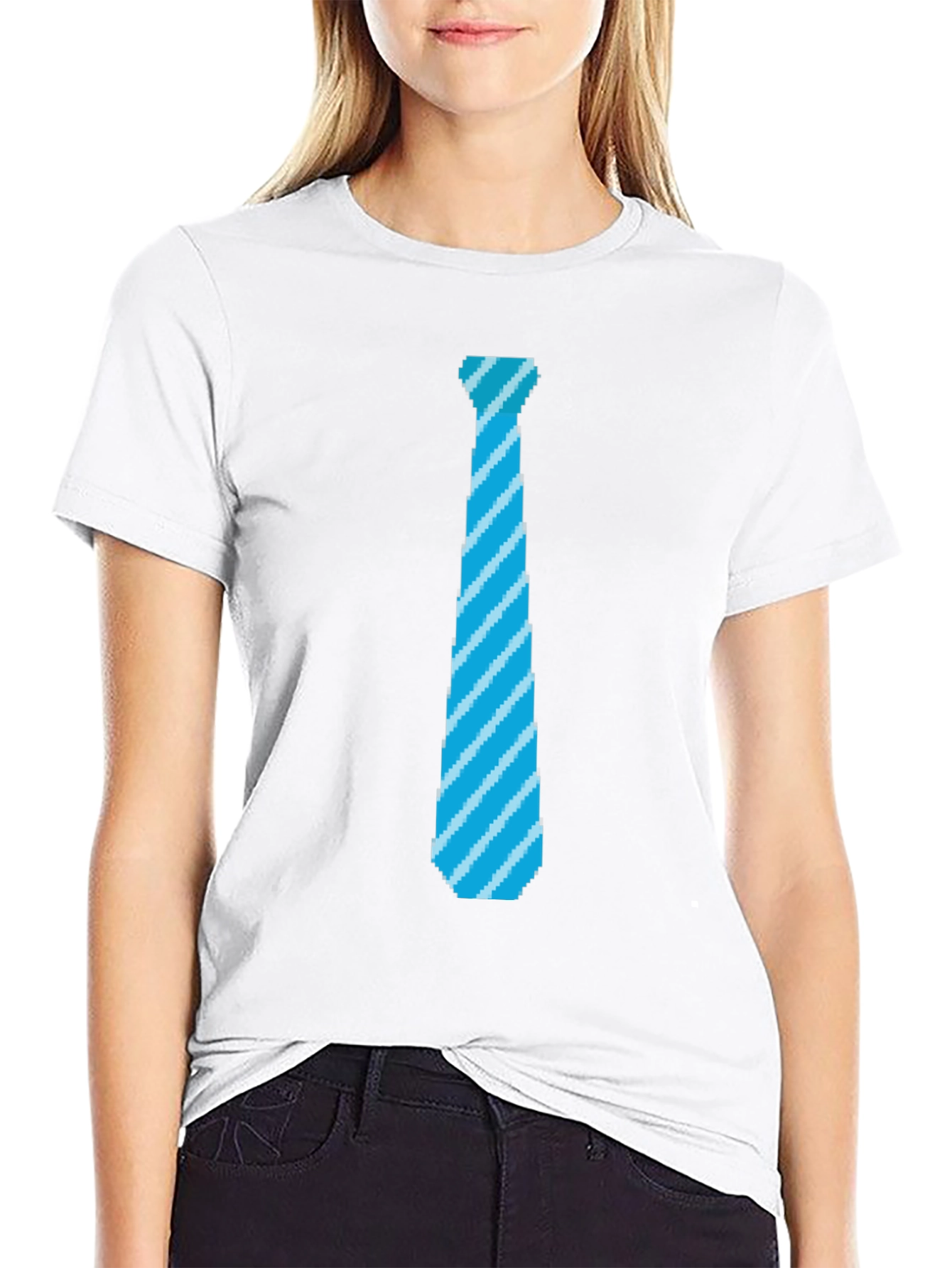 Pixel Tie Graphic T-Shirt - Fun Retro Design
