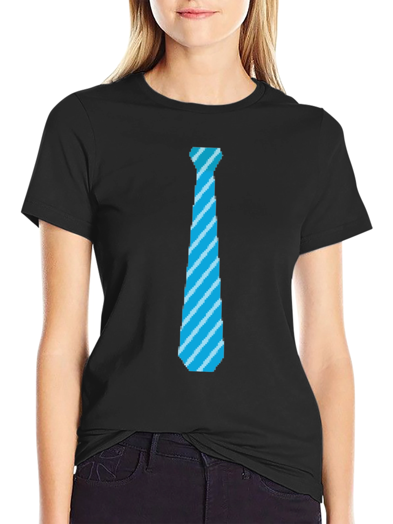 Pixel Tie Graphic T-Shirt - Fun Retro Design