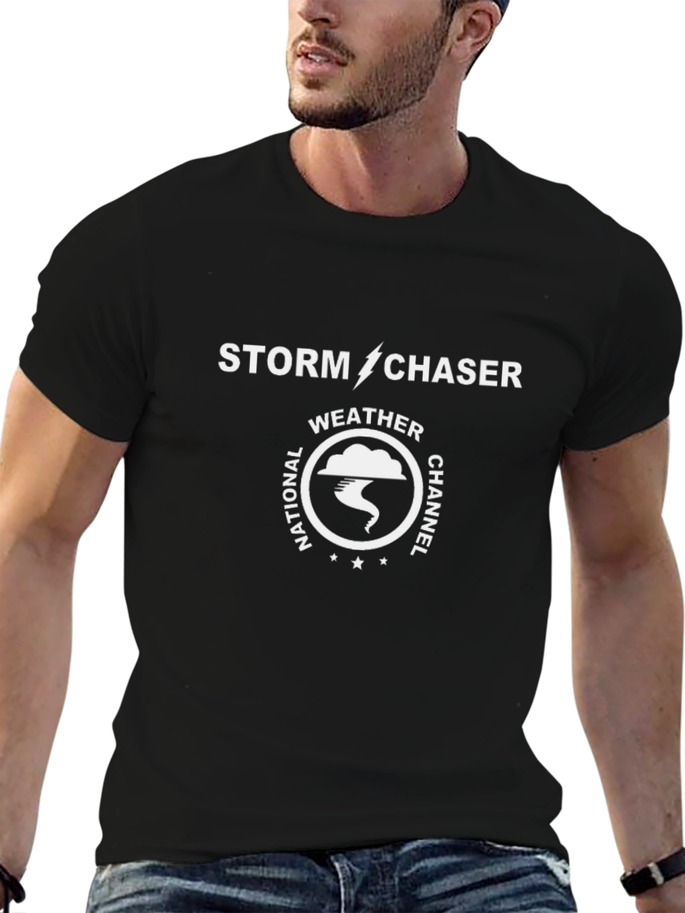 Storm Chaser Weather Channel Black T-Shirt