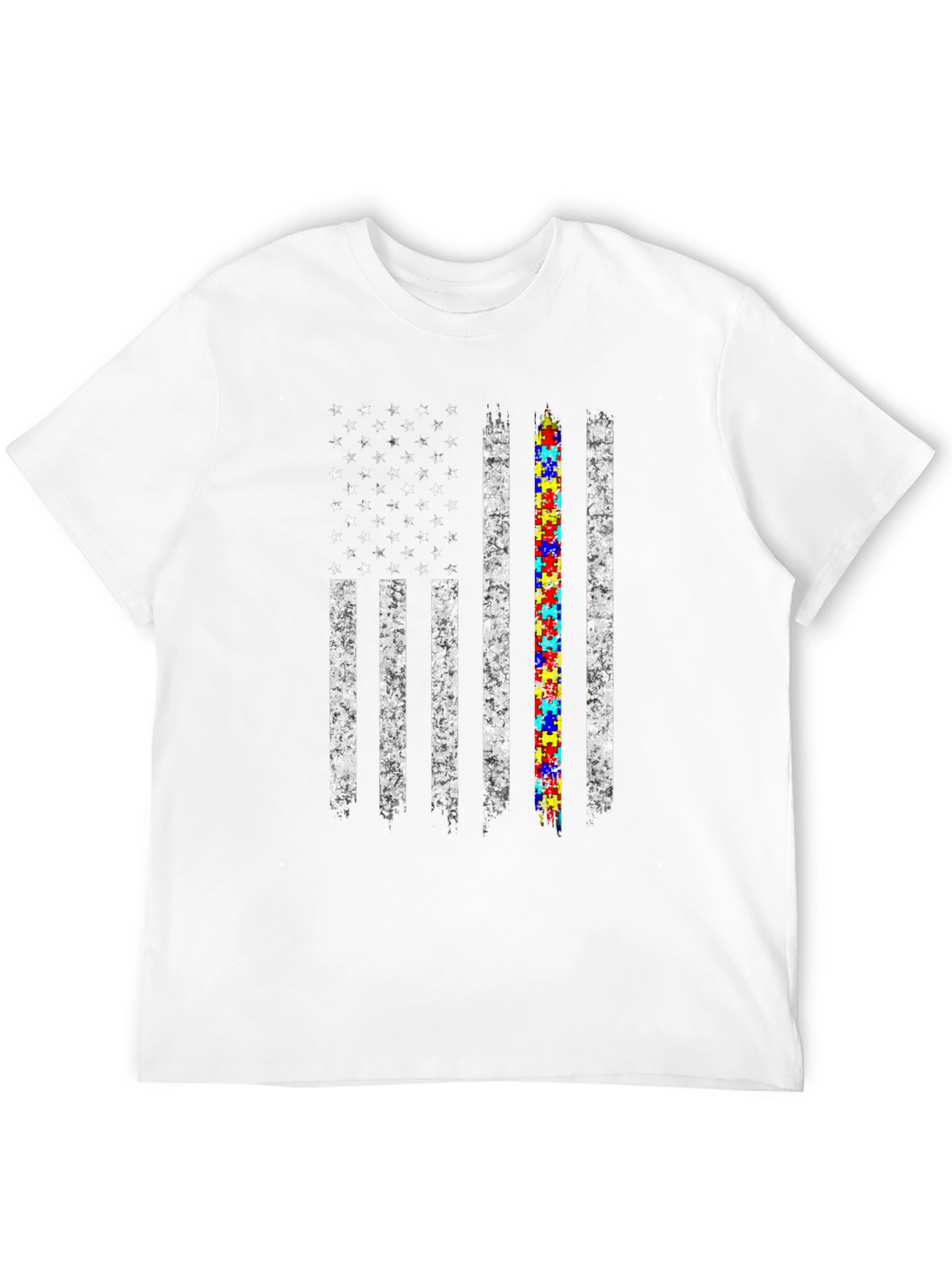 Autism Awareness American Flag T-Shirt