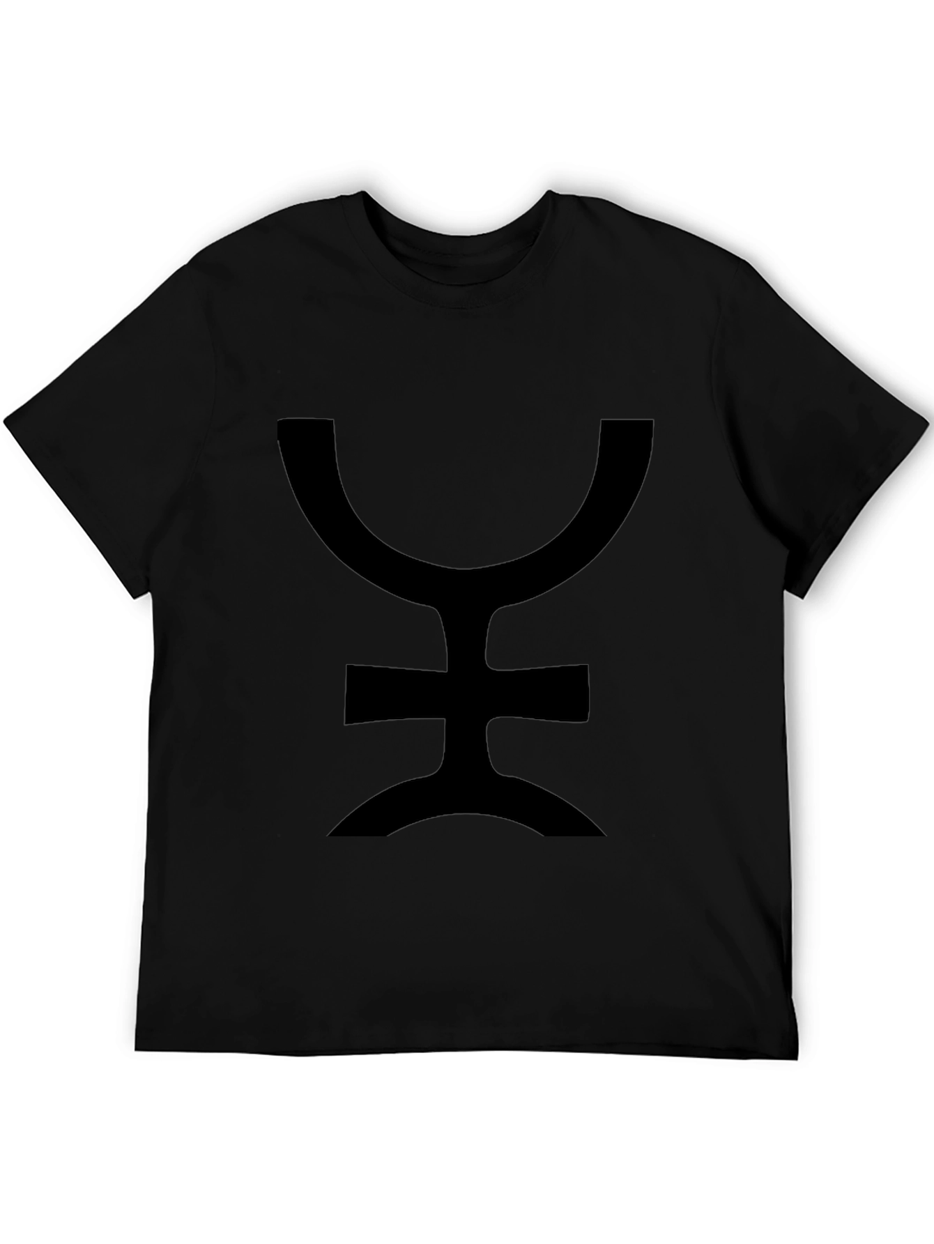 Unique Symbol Graphic Print Black T-Shirt