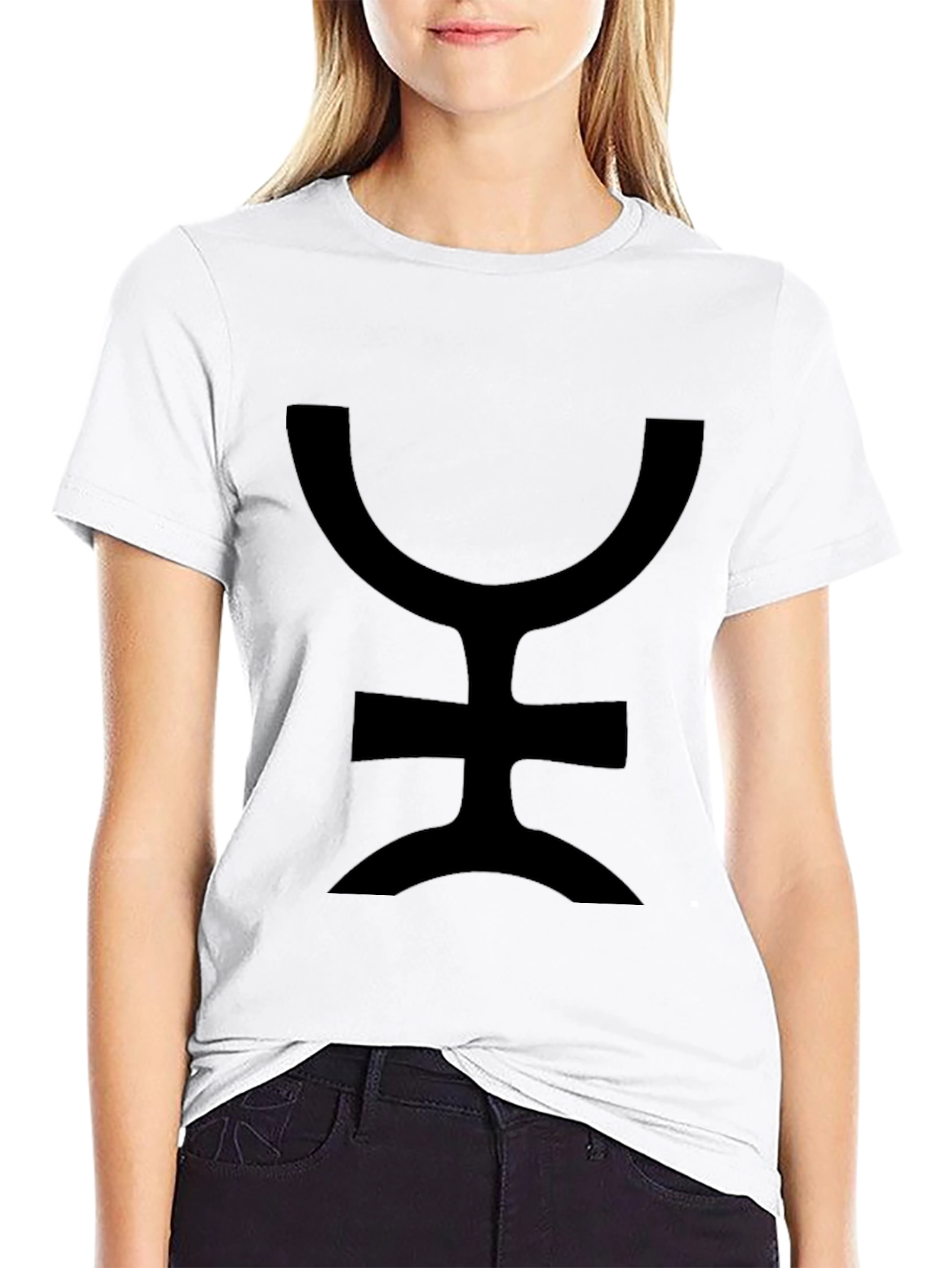 Unique Symbol Graphic Print Black T-Shirt